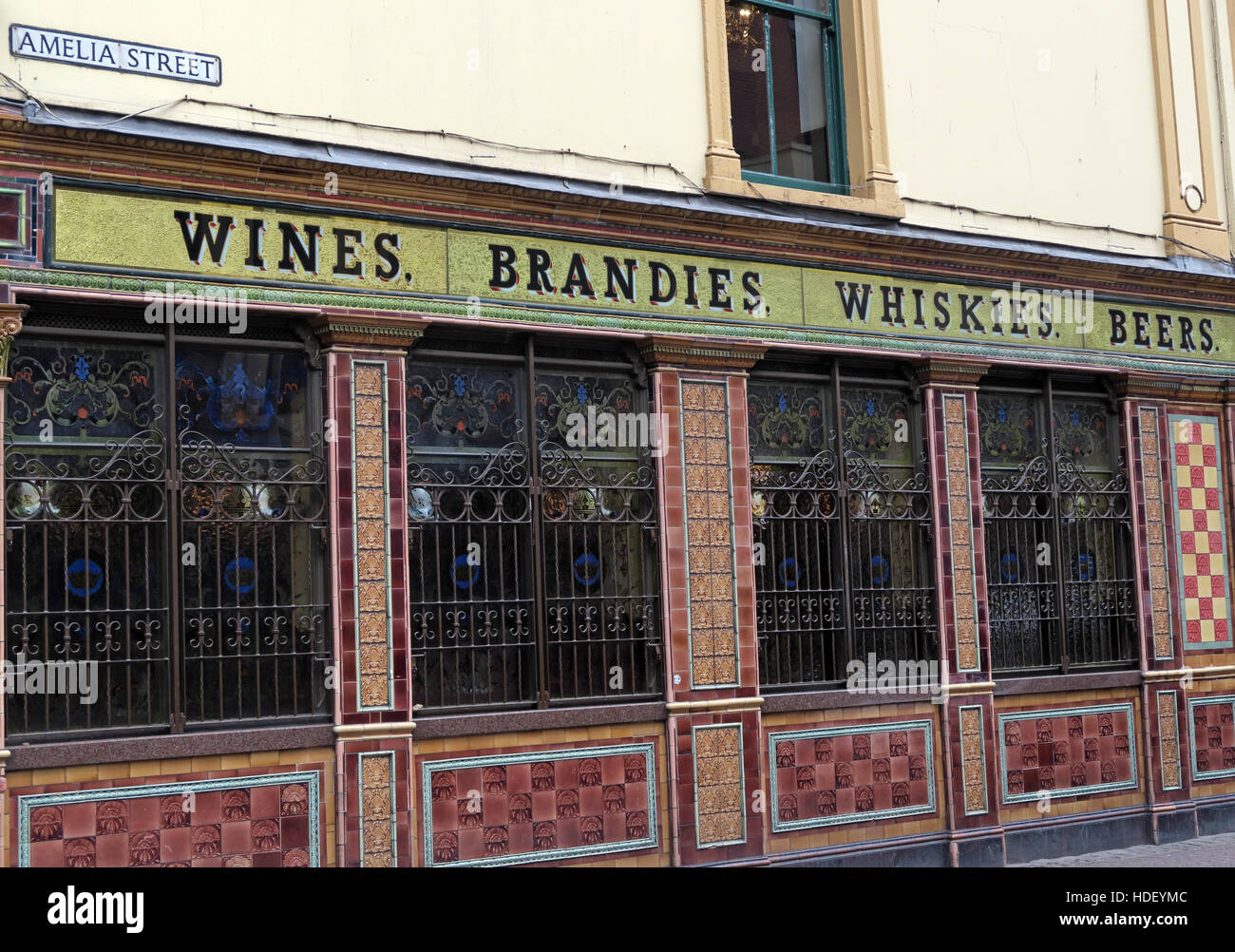 Famous Crown Bar tiles,Gt Victoria/Amelia St,Belfast Stock Photo