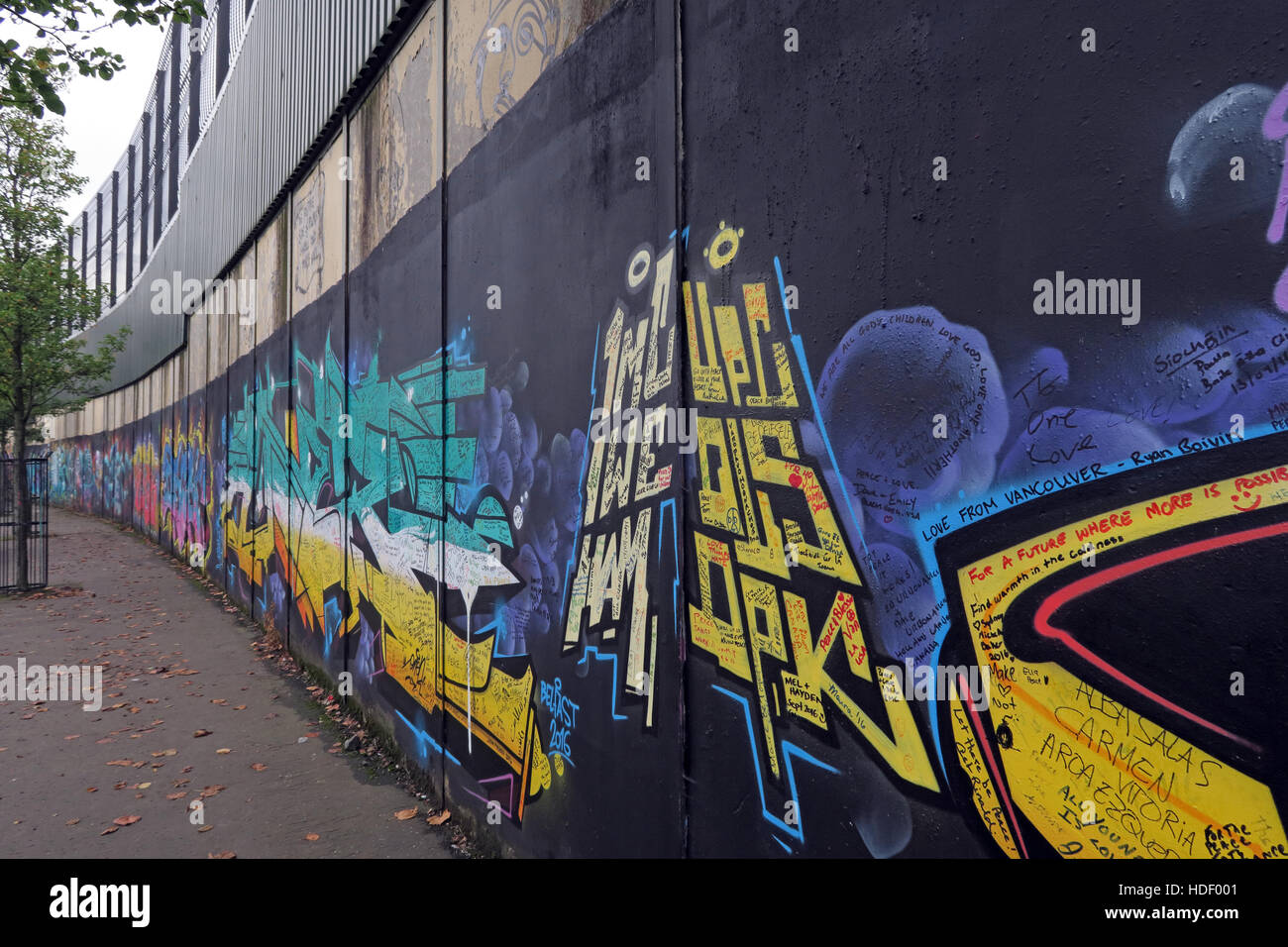 International Peace Wall,Cupar Way,West Belfast , Northern Ireland, UK Stock Photo