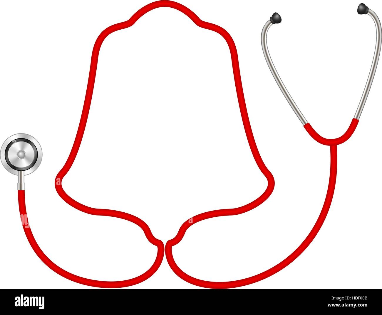 Stethoscope in shape of bell in red design Stock Vector Image & Art Alamy