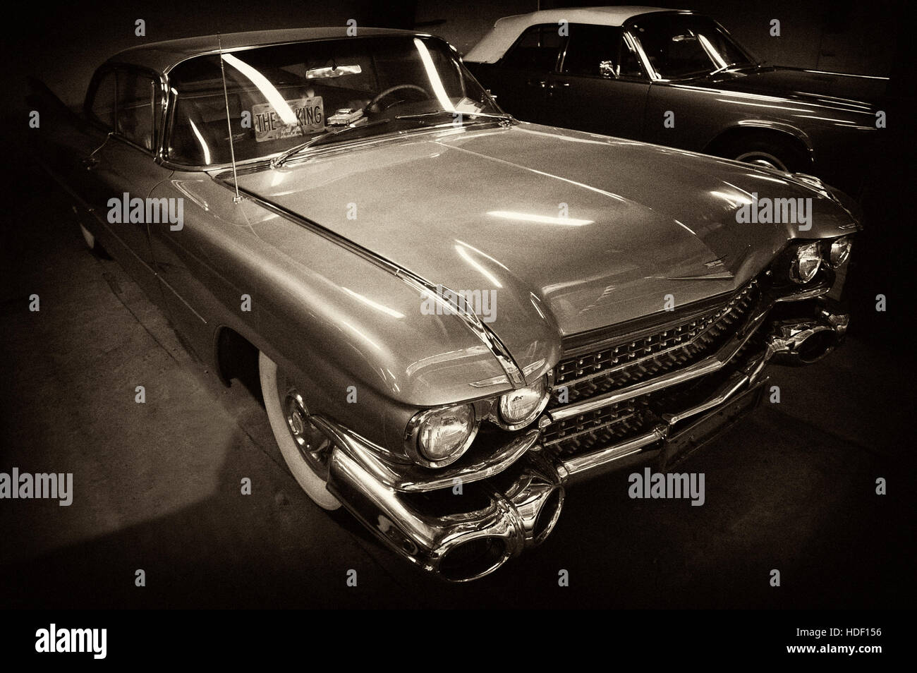 Photo Cadillac Coupe De Ville, Year 1959, photo auto headlight, radiator grille Stock Photo