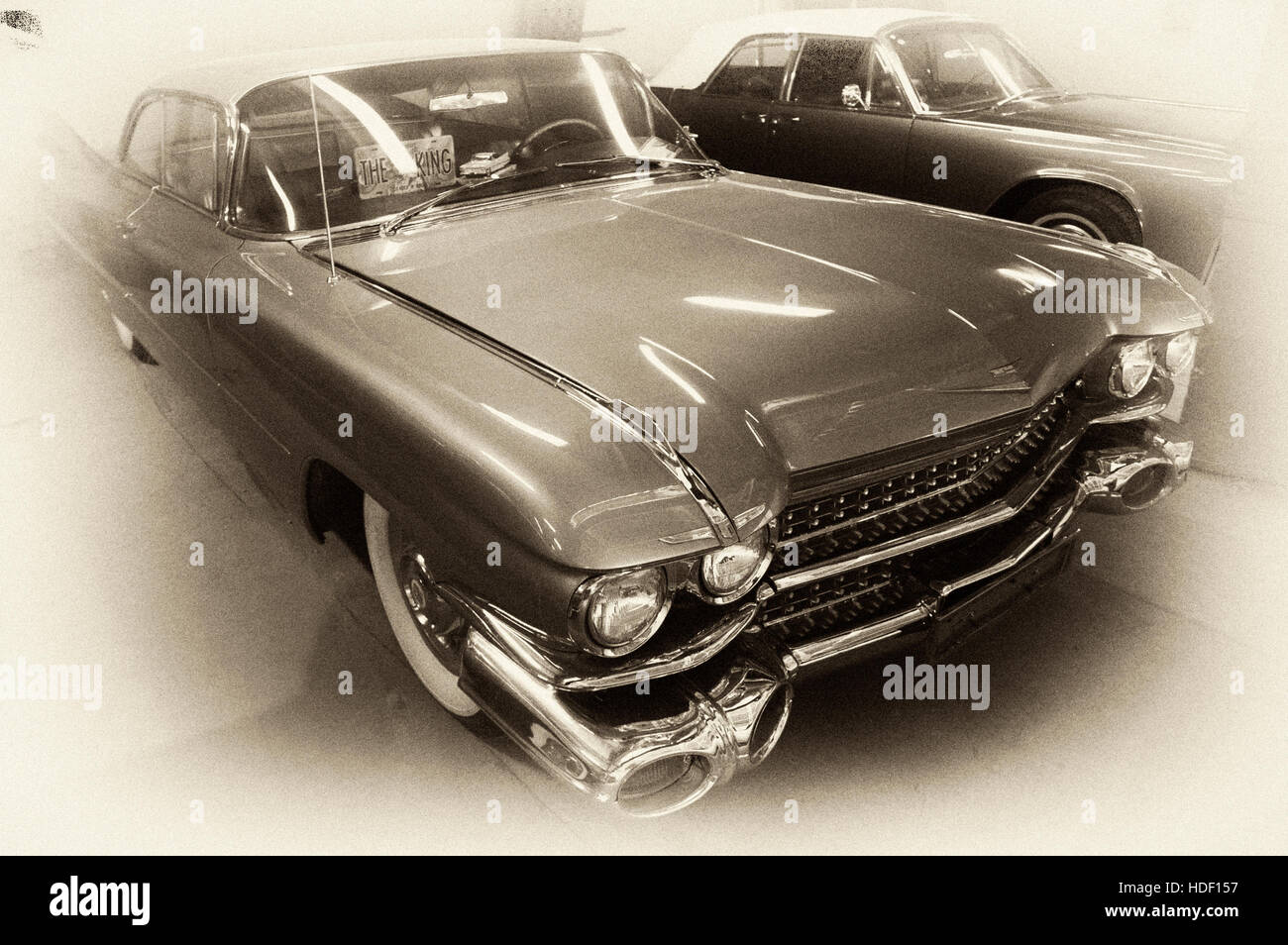 Photo Cadillac Coupe De Ville, Year 1959, photo auto headlight, radiator grille Stock Photo
