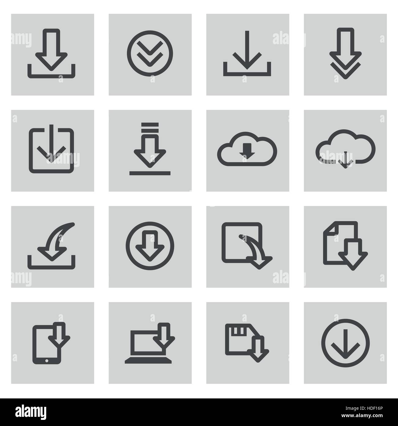 Vector line download set Stock Vector Image & Art - Alamy