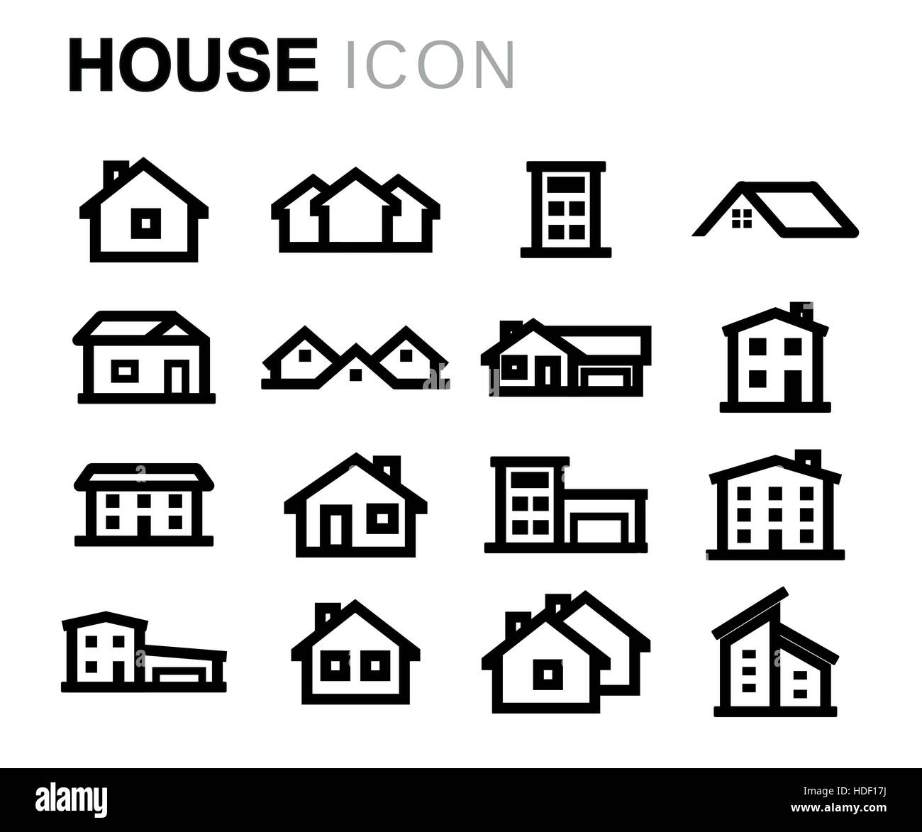 Vector line house icons set Stock Vector Image & Art - Alamy