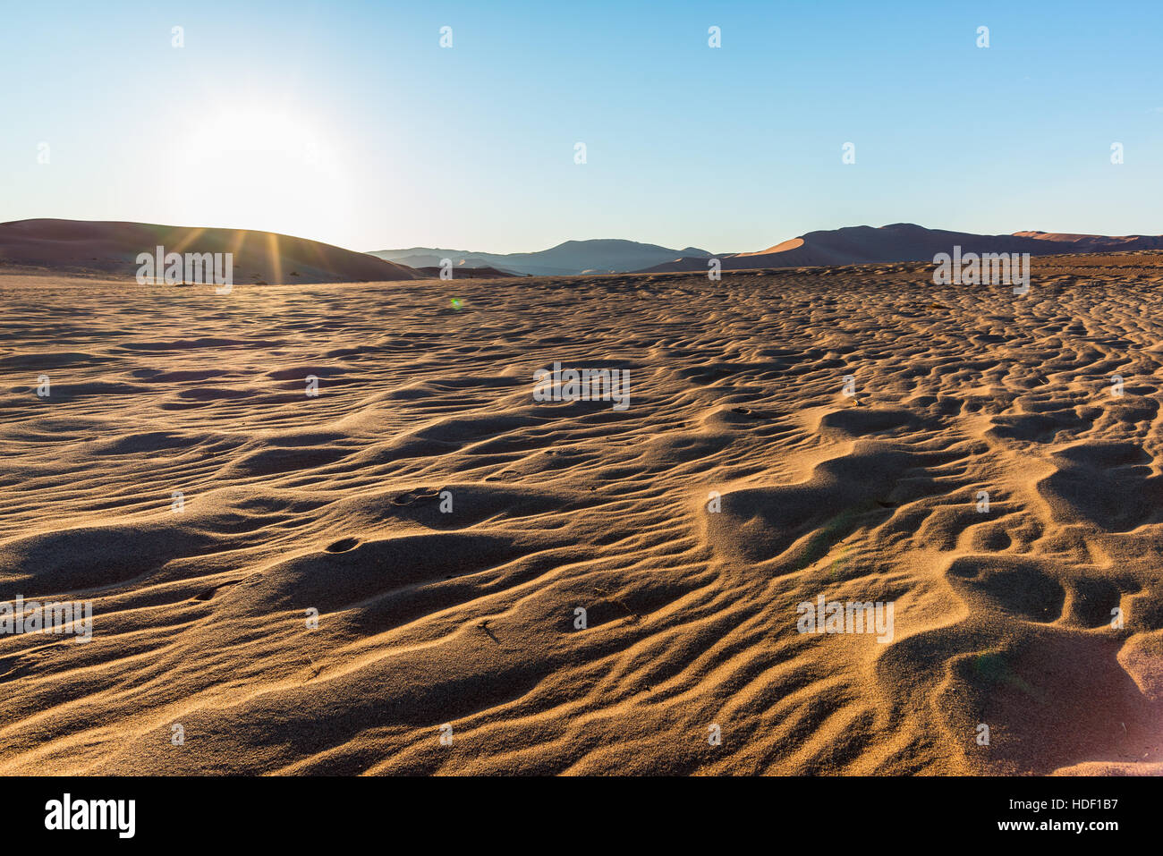 Scenic ripples and sand dunes in Sossusvlei, Namib Naukluft National ...