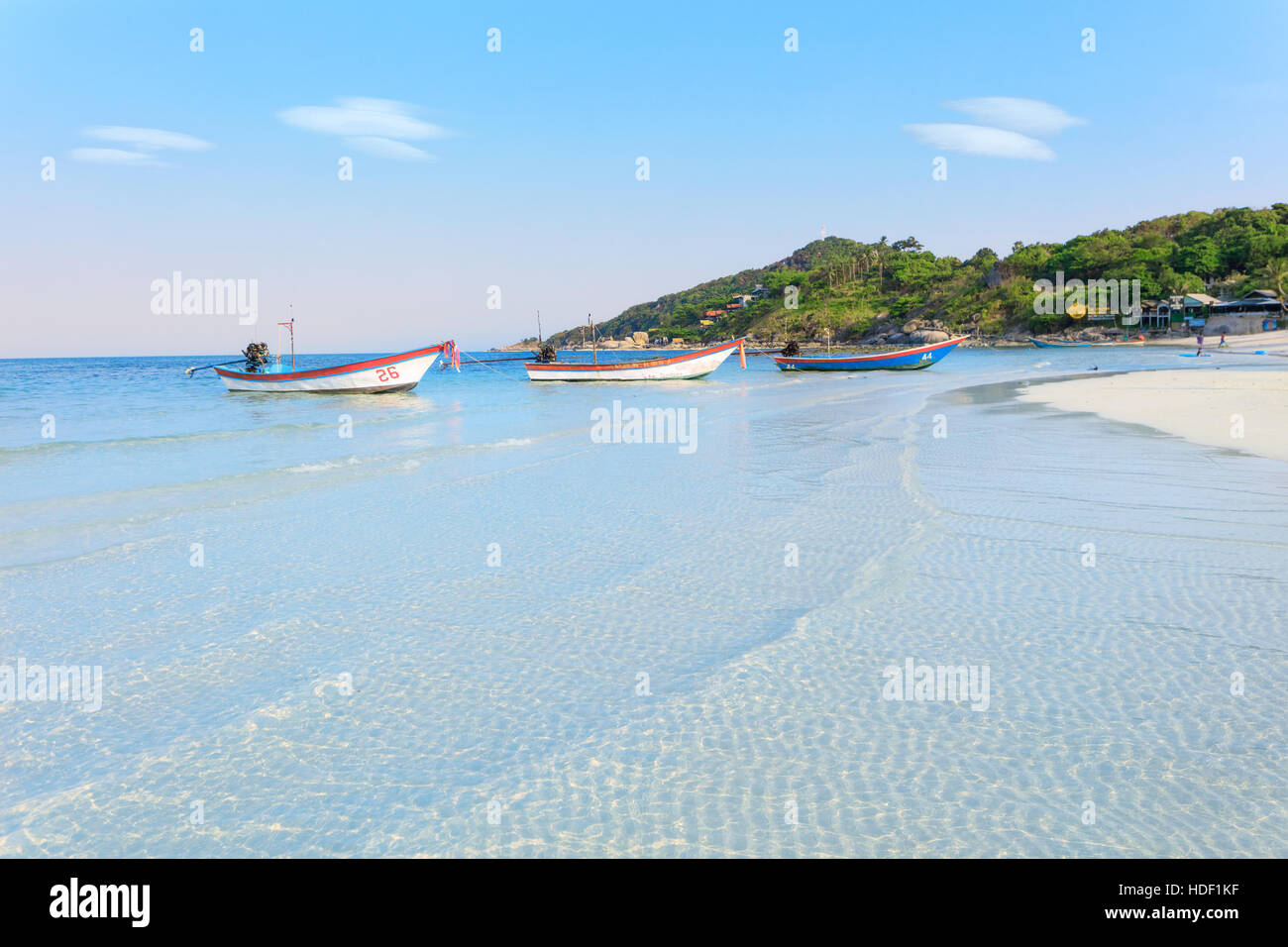 Traditional asian colorful long tail boat Stock Photo