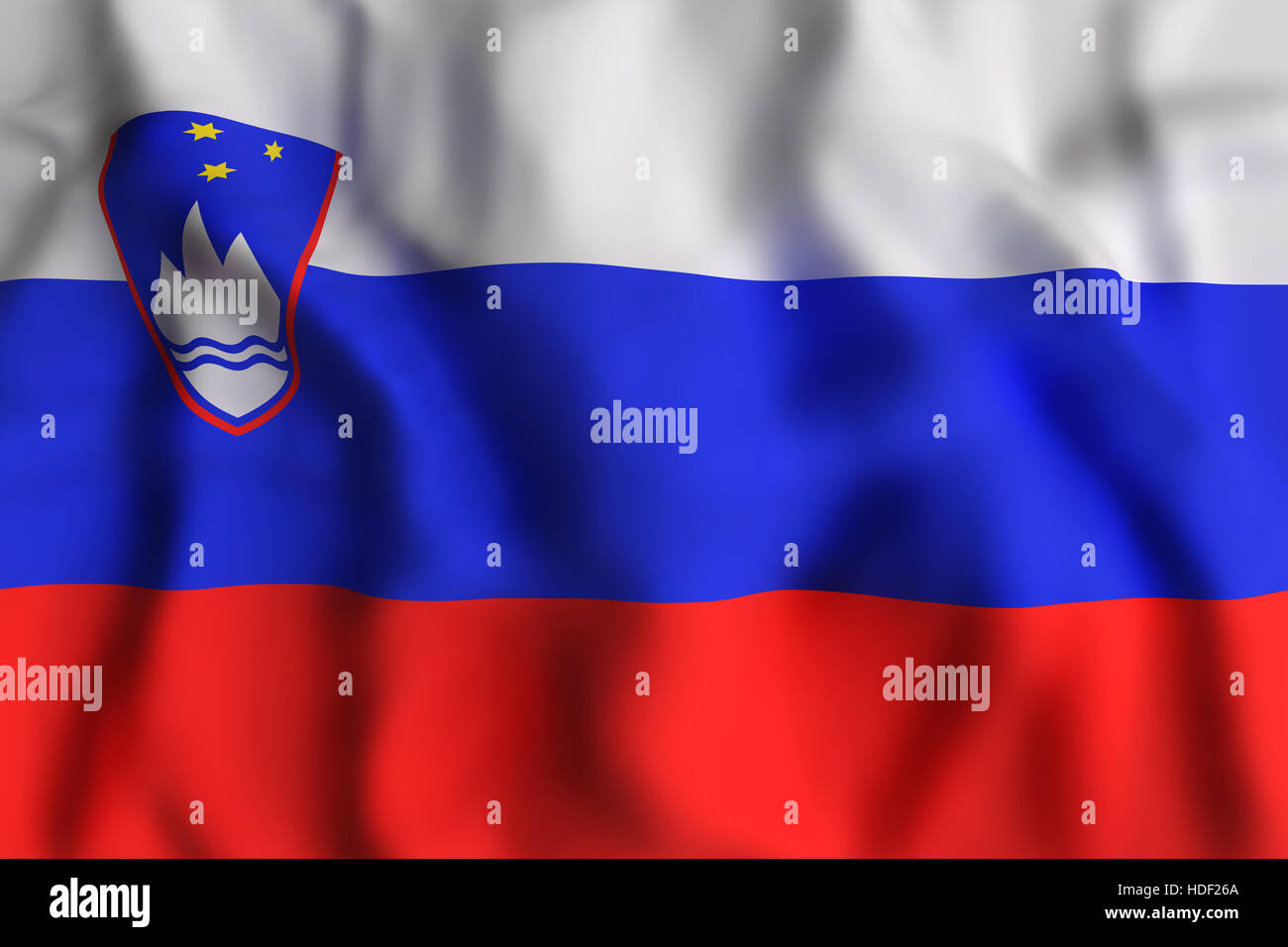3d rendering of a Slovenia flag waving Stock Photo - Alamy