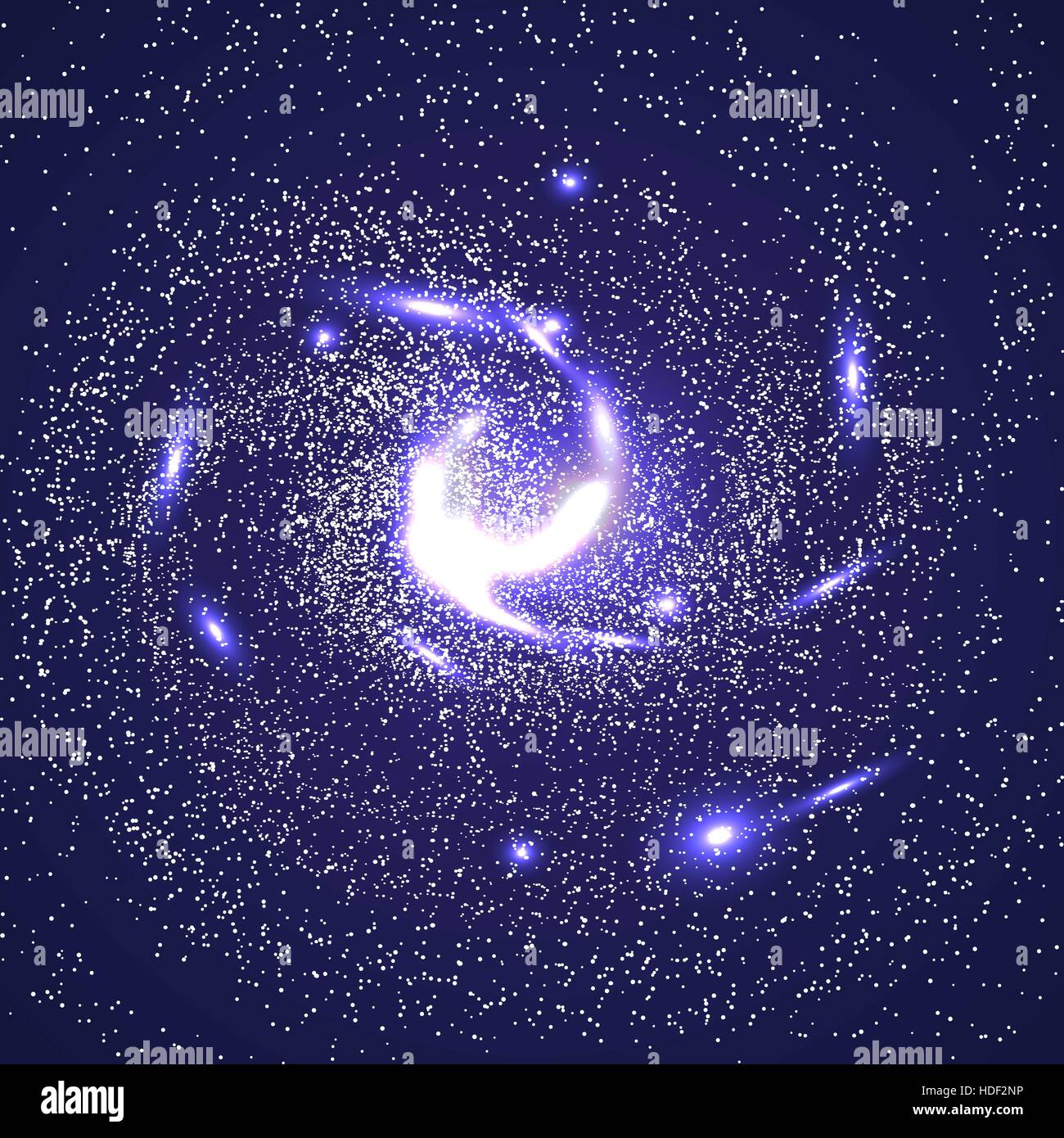 Image of galaxies, nebulae, cosmos, and effect tunnel spiral galaxy background vector illustration Stock Vector