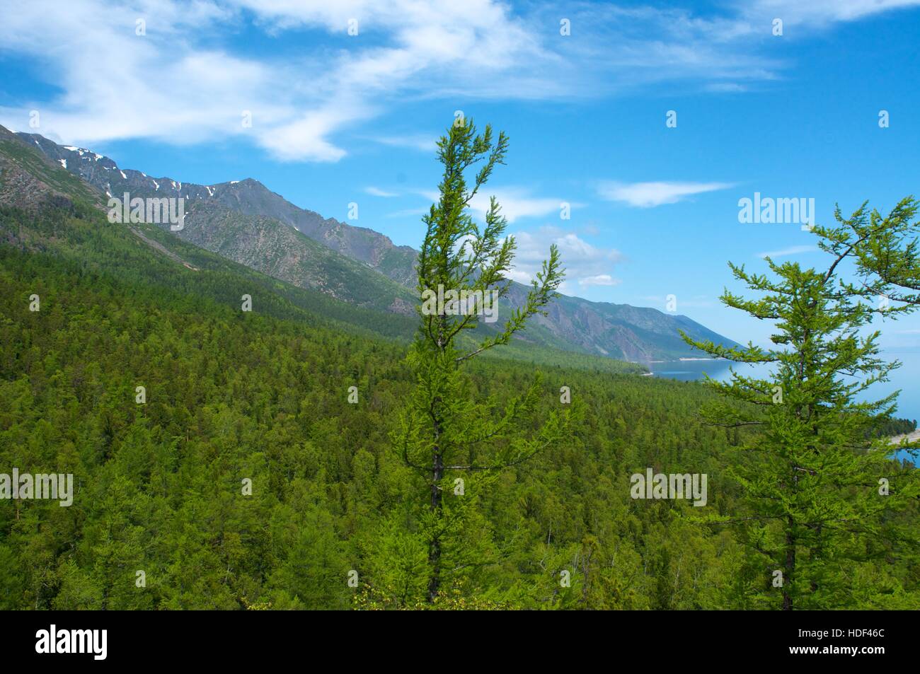 Mountains on Lake Baikal Stock Photo