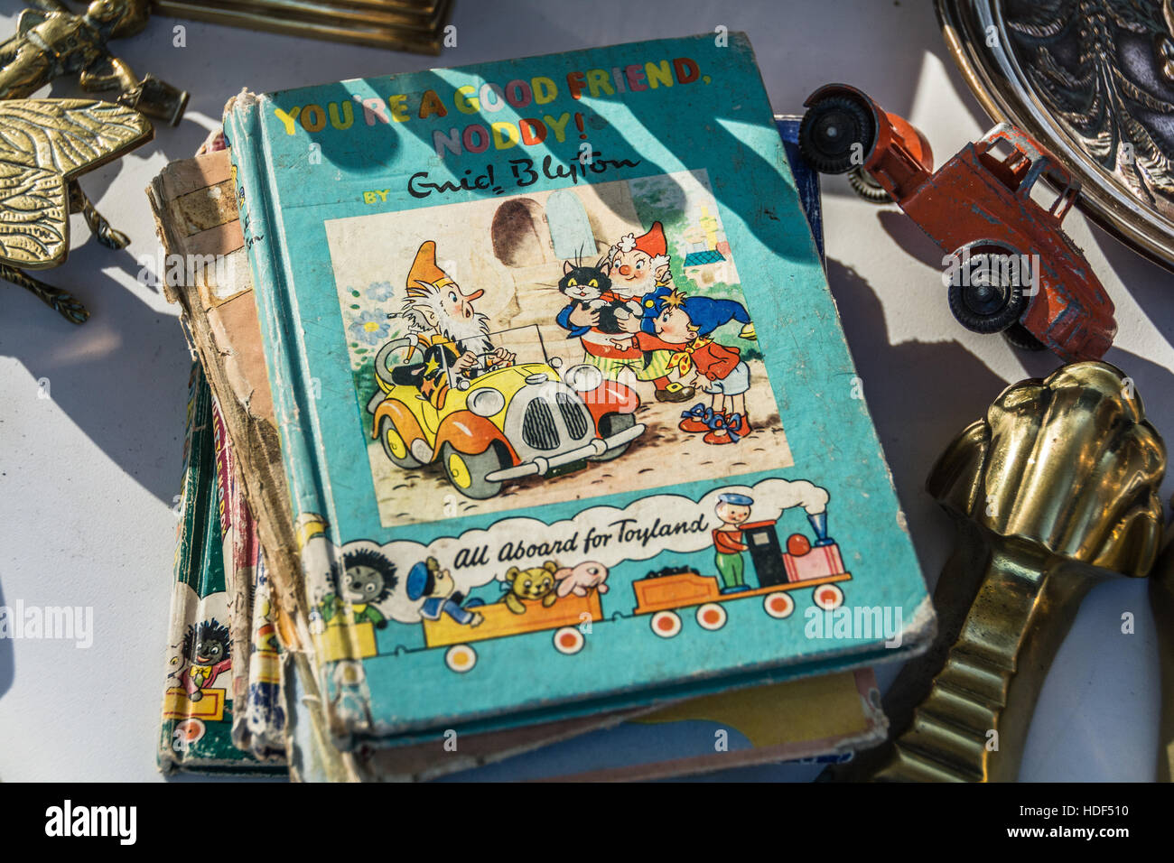 You're A Good Friend, Noddy! by Enid Blyton, on sale at a car boot sale in London, England, UK Stock Photo