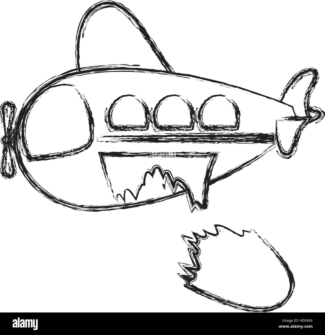 Toy airplane damaged icon. Childhood play fun cartoon and game theme