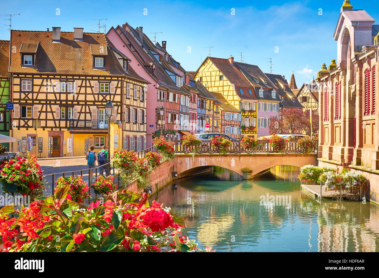 Colorful houses in Petite Venise (Little Venice) district, Colmar, France Stock Photo