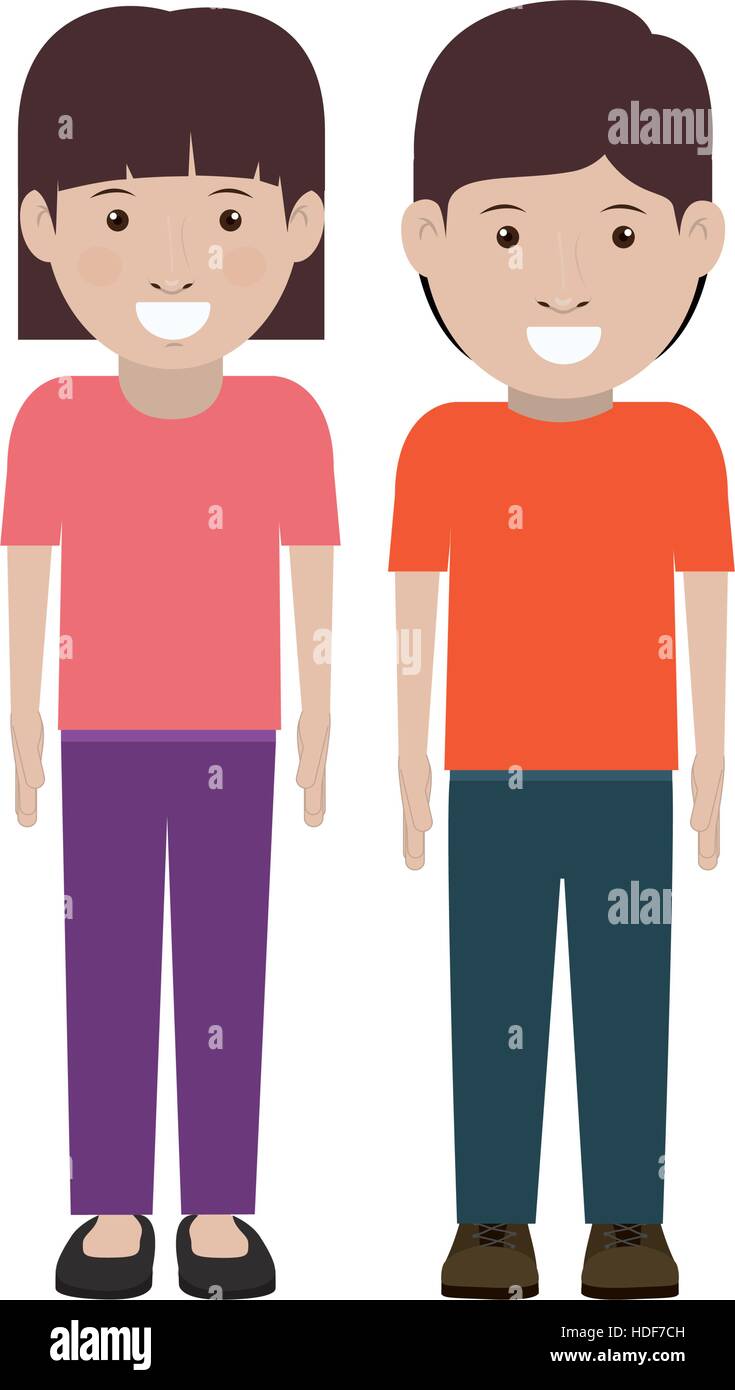 Girl and boy cartoon design Stock Vector Image & Art - Alamy