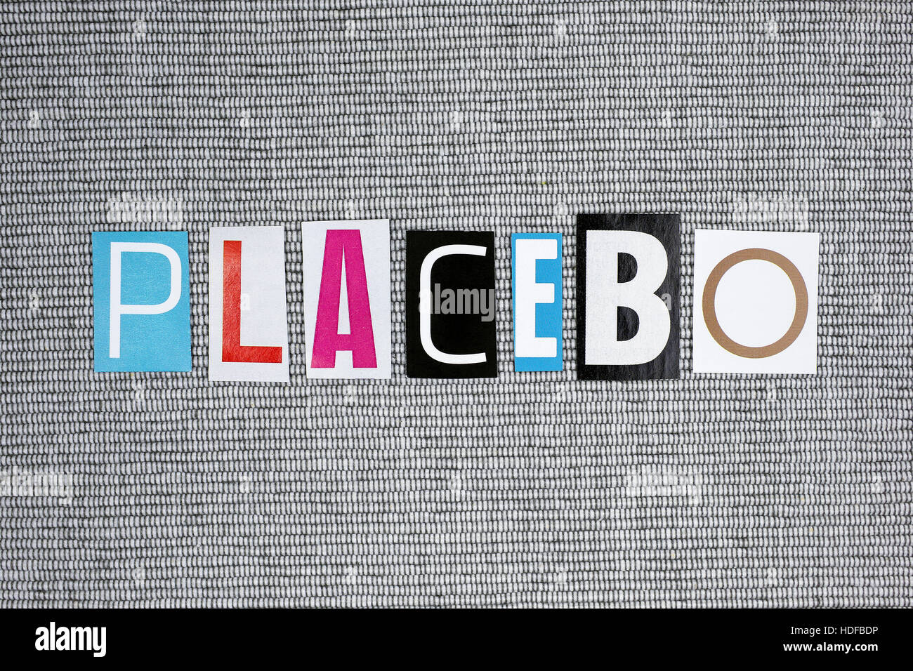 placebo word on grey background Stock Photo Alamy