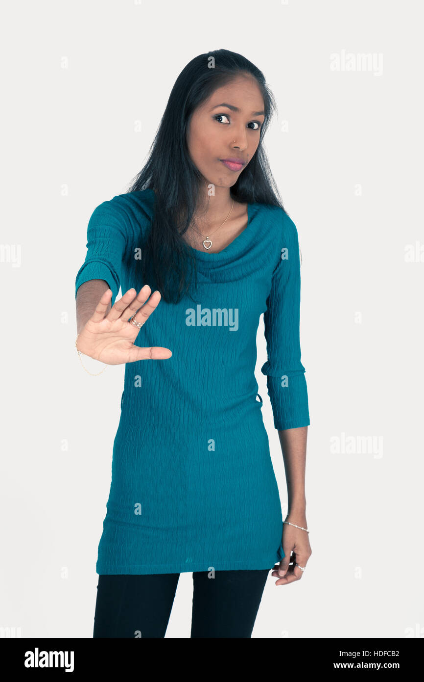 Indian woman showing no sign hi-res stock photography and images - Alamy
