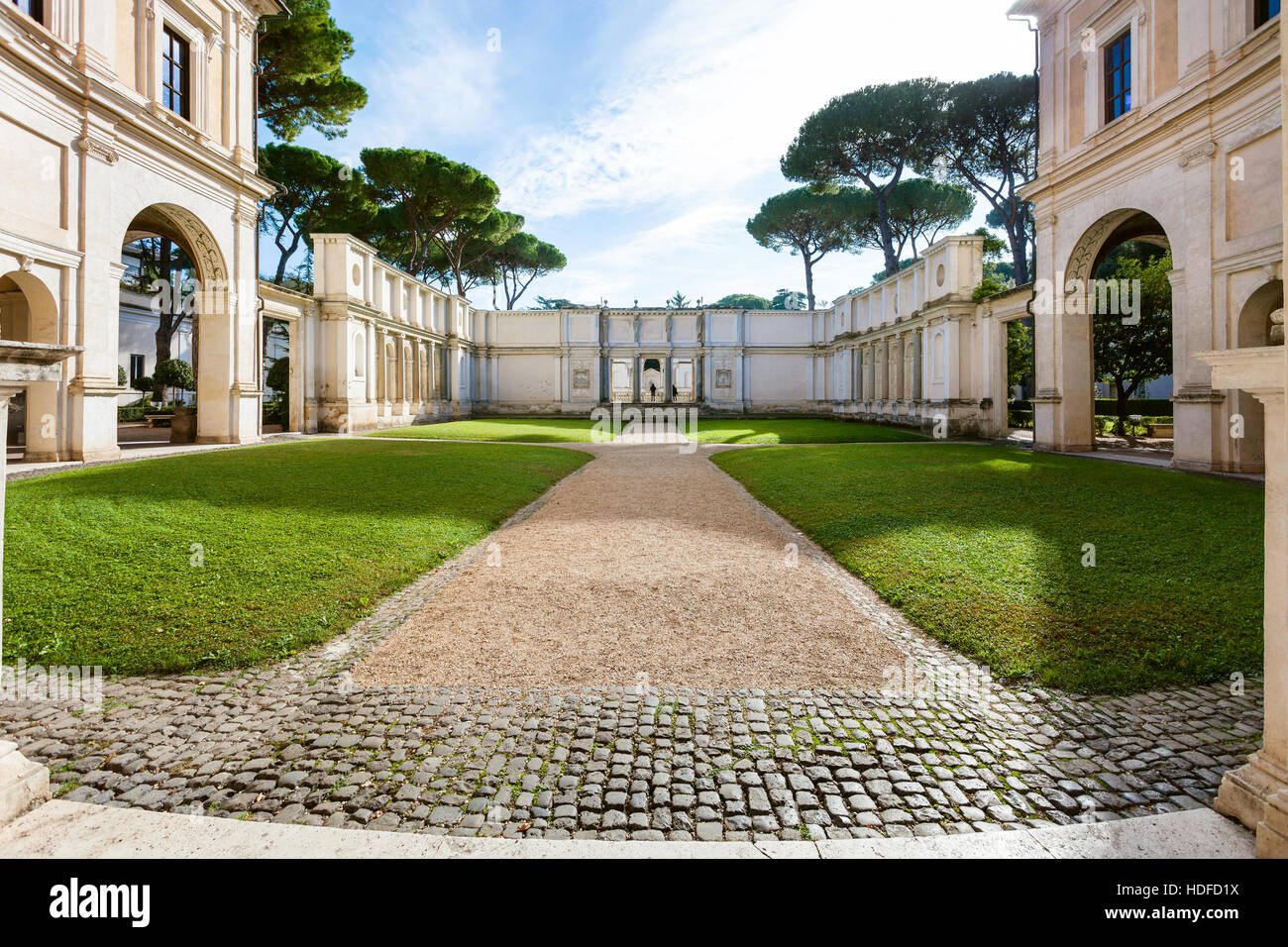 ROME, ITALY - NOVEMBER 1, 2016: courtyard of Villa Giulia, houses Museo Nazionale Etrusco (National Etruscan Museum), big collection of Etruscan art a Stock Photo
