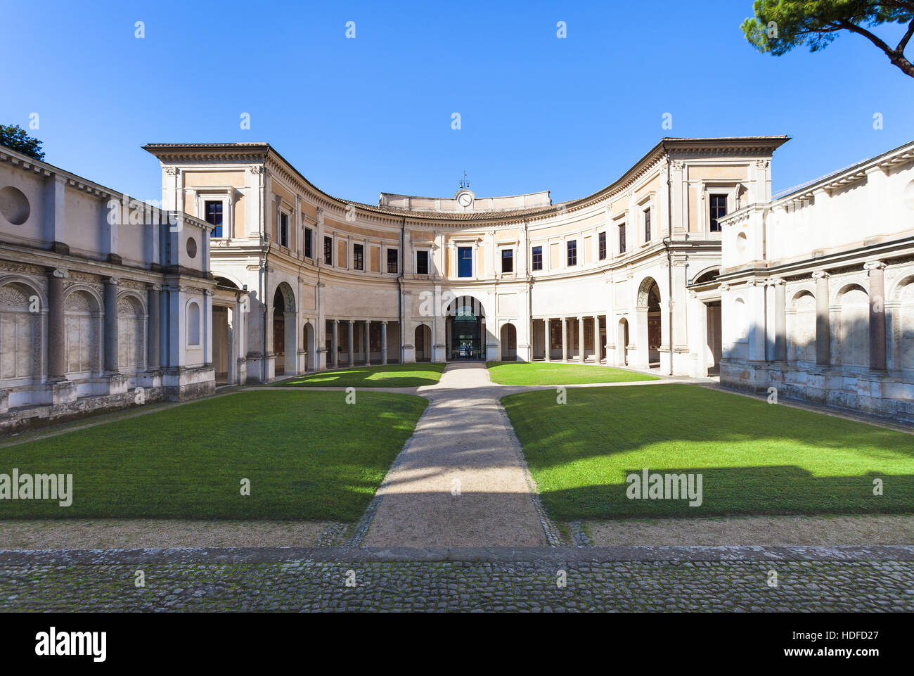 ROME, ITALY - NOVEMBER 1, 2016: yard of Villa Giulia, houses Museo Nazionale Etrusco (National Etruscan Museum), big collection of Etruscan art and ar Stock Photo