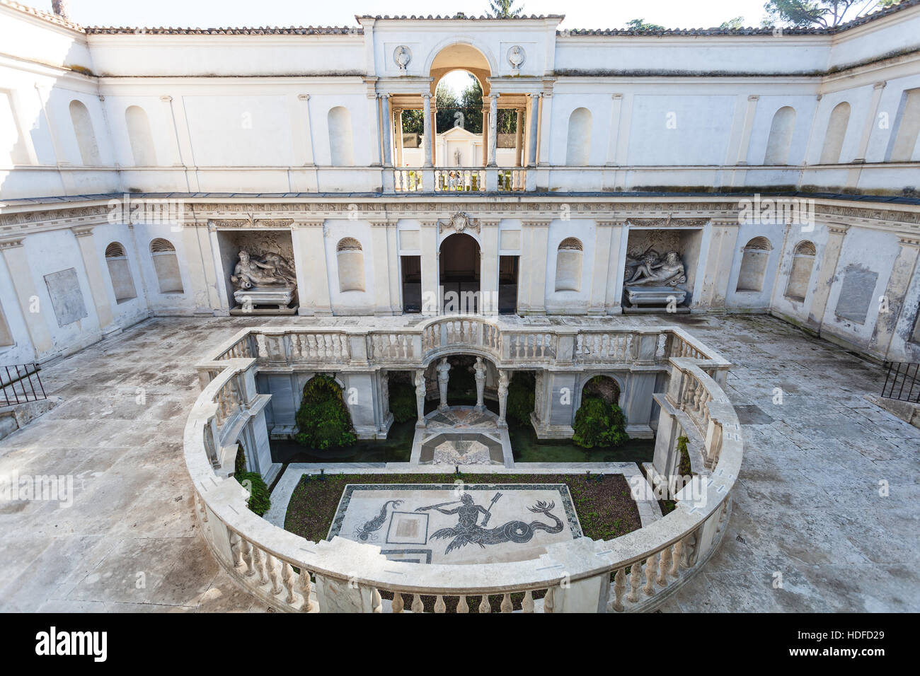 ROME, ITALY - NOVEMBER 1, 2016: patio in Villa Giulia, houses Museo Nazionale Etrusco (National Etruscan Museum), big collection of Etruscan art and a Stock Photo