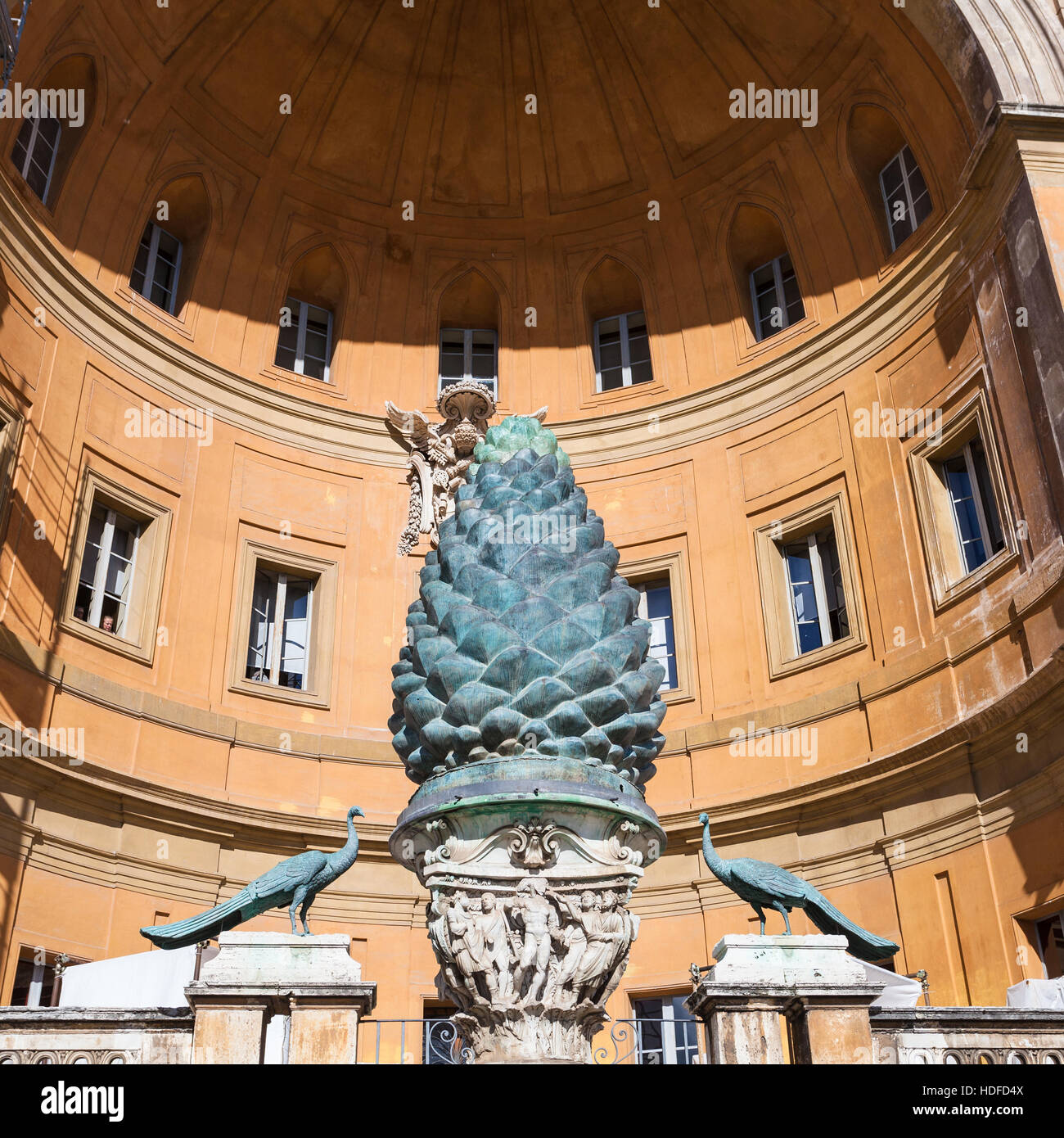 VATICAN, ITALY NOVEMBER 2, 2016 ancient sculpture of Pine cone of Fontana della Pigna of