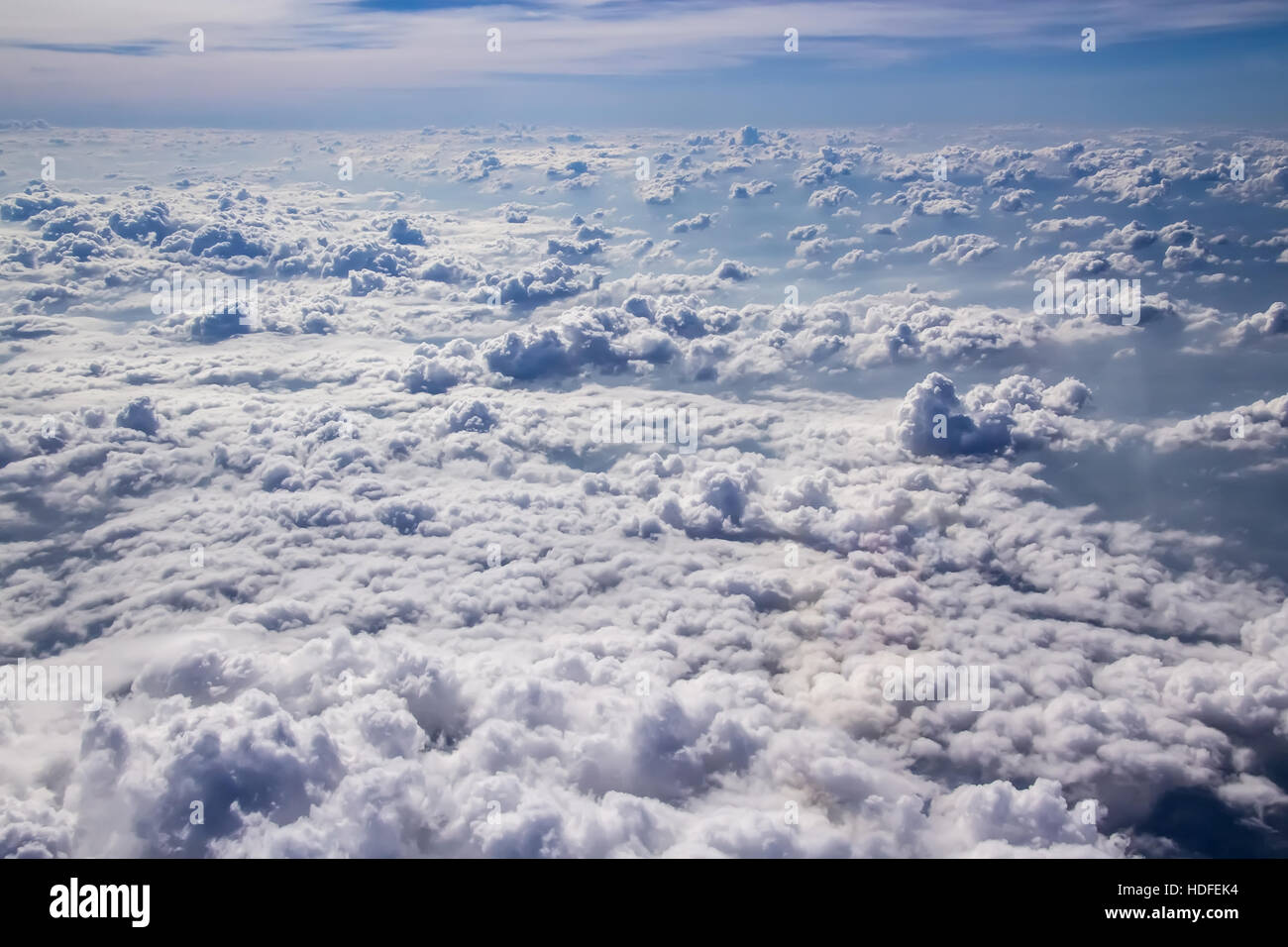 On the cloud in the sky softly focus aerial view Stock Photo