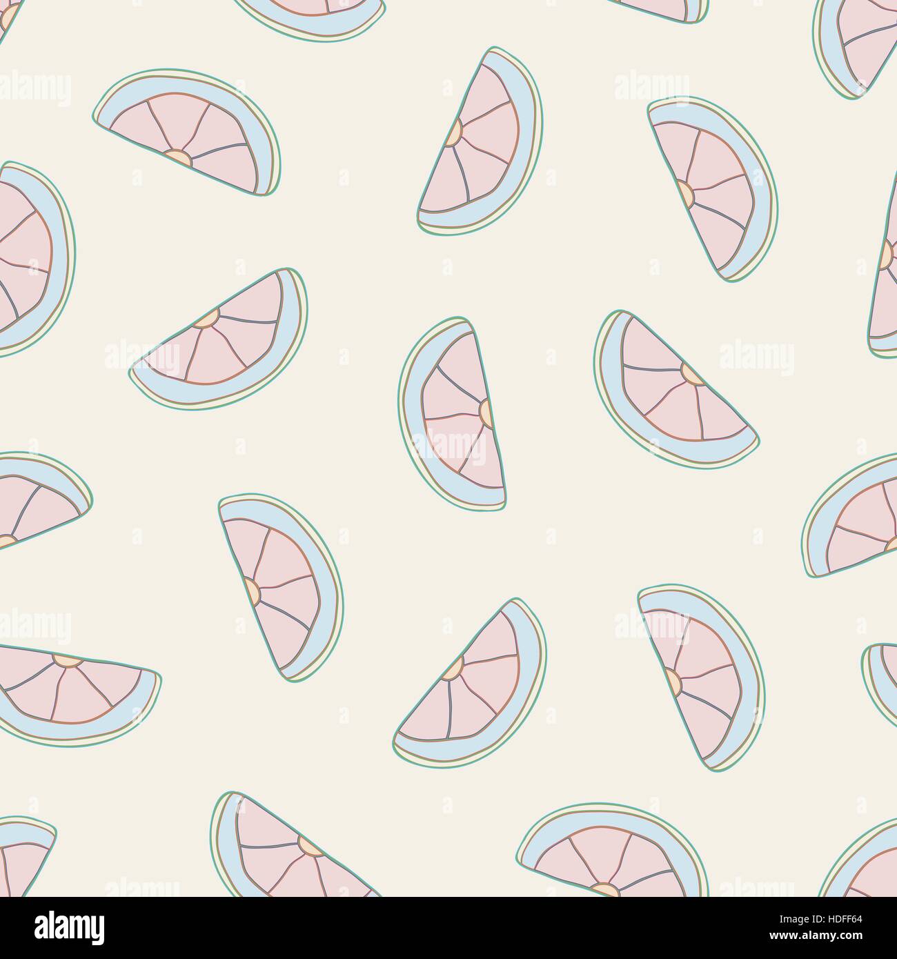 Vector seamless pattern with hand drawn lemon slices. Beautiful design ...