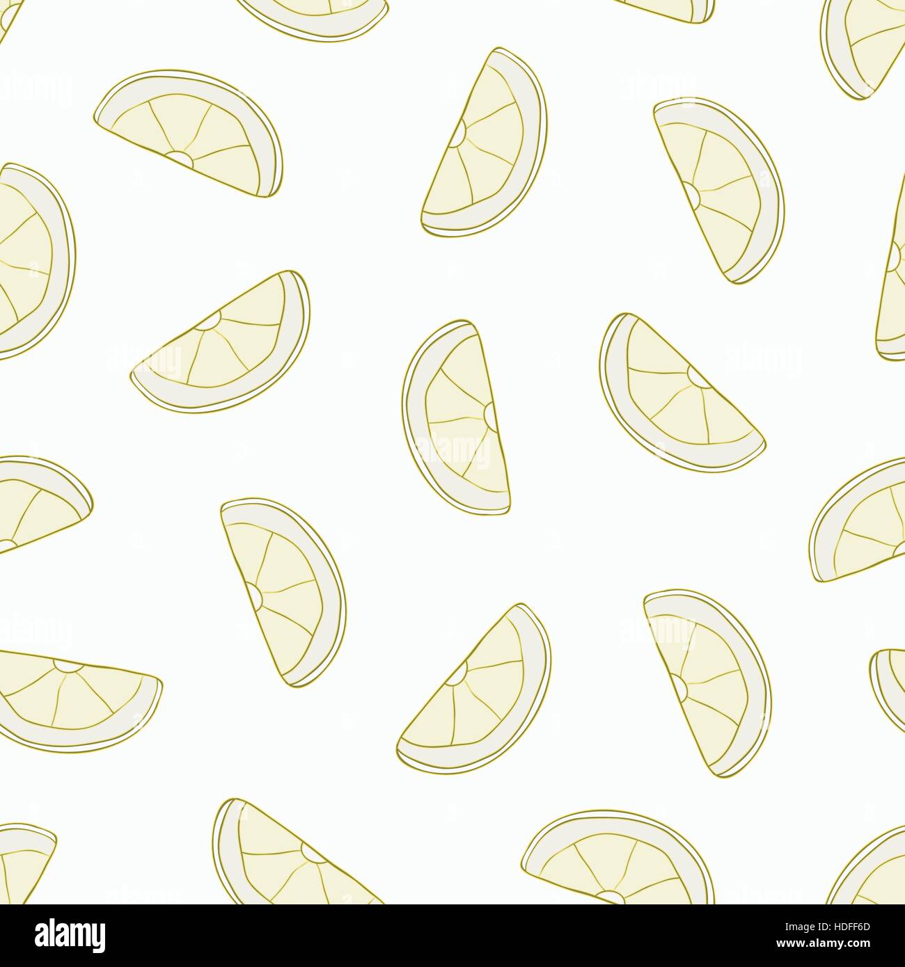 Vector seamless pattern with hand drawn lemon slices. Beautiful design ...