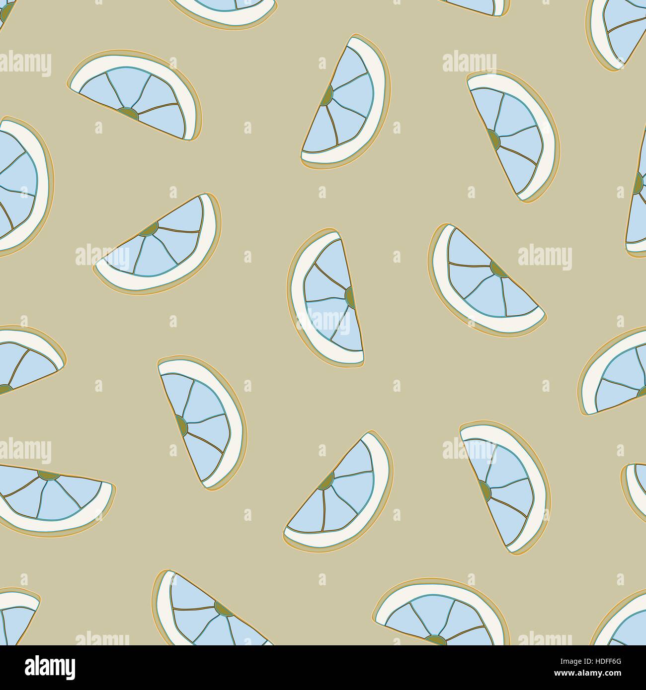 Vector seamless pattern with hand drawn lemon slices. Beautiful design ...