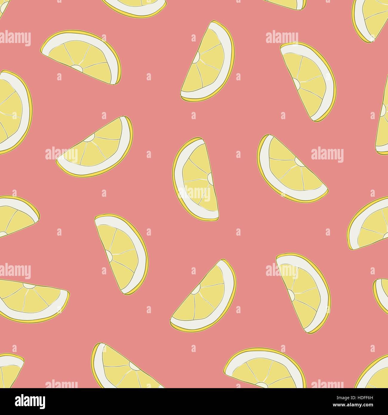 Vector seamless pattern with hand drawn lemon slices Stock Vector Image ...