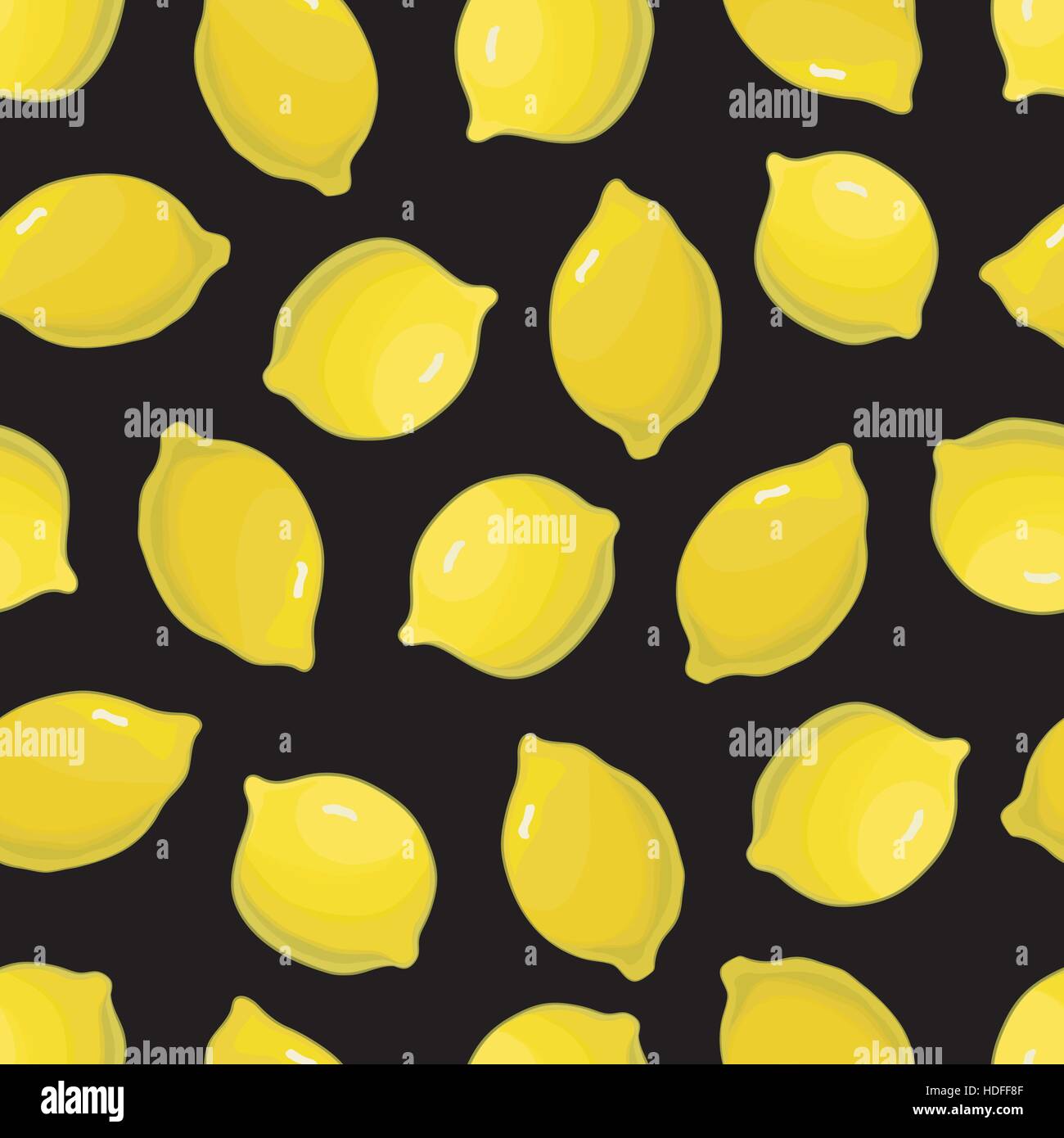 Seamless pattern of whole yellow lemons, vector Stock Vector Image ...