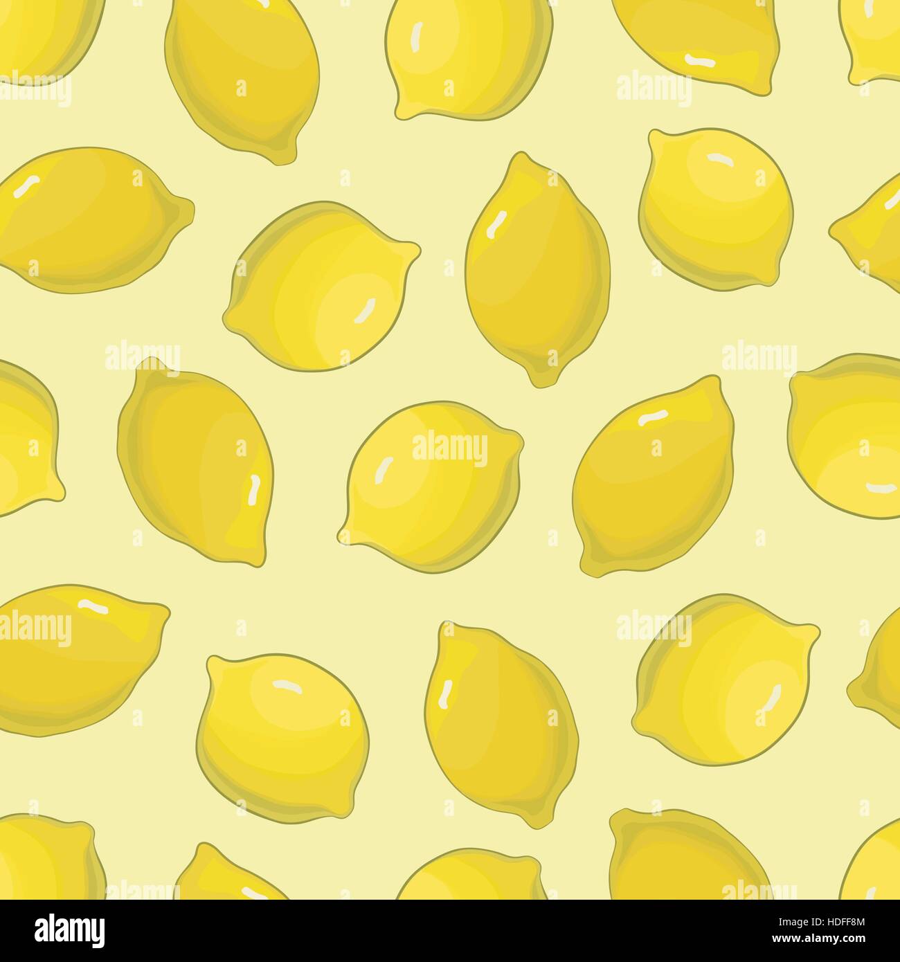 Seamless pattern of whole yellow lemons, vector Stock Vector Image ...