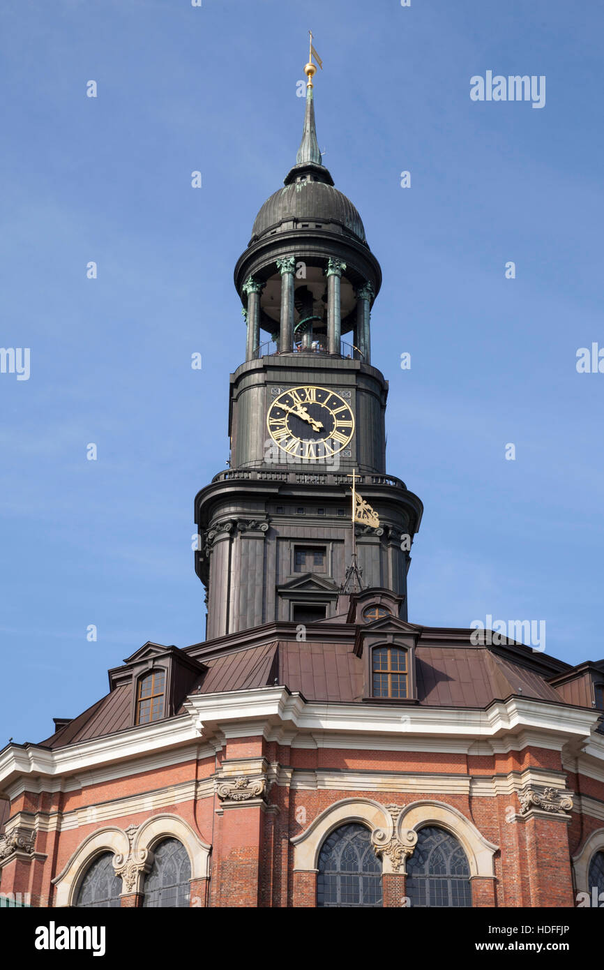 Tower, St. Michael's Church, also Michel, Hamburg, Germany Stock Photo