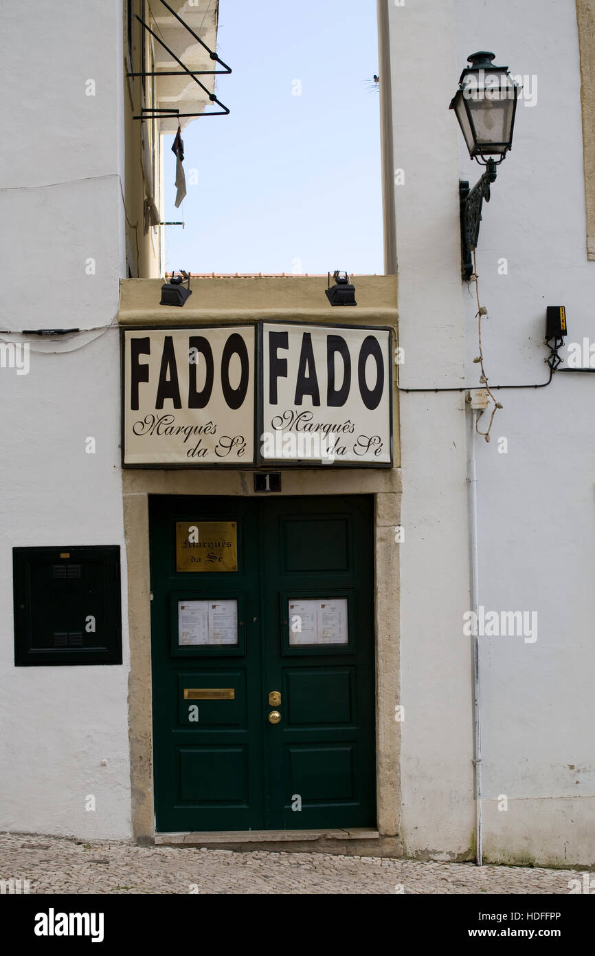 Fado or Fate pub, Alfama, Lisbon, Portugal, Europe Stock Photo