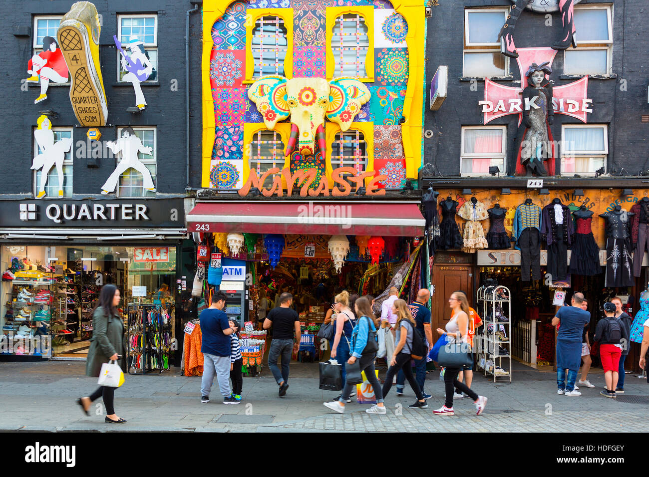 LONDON, UNITED KINGDOM Camden Lock Bridge, famous alternative culture shops in Camden Town, London. Camden Town markets Stock Photo