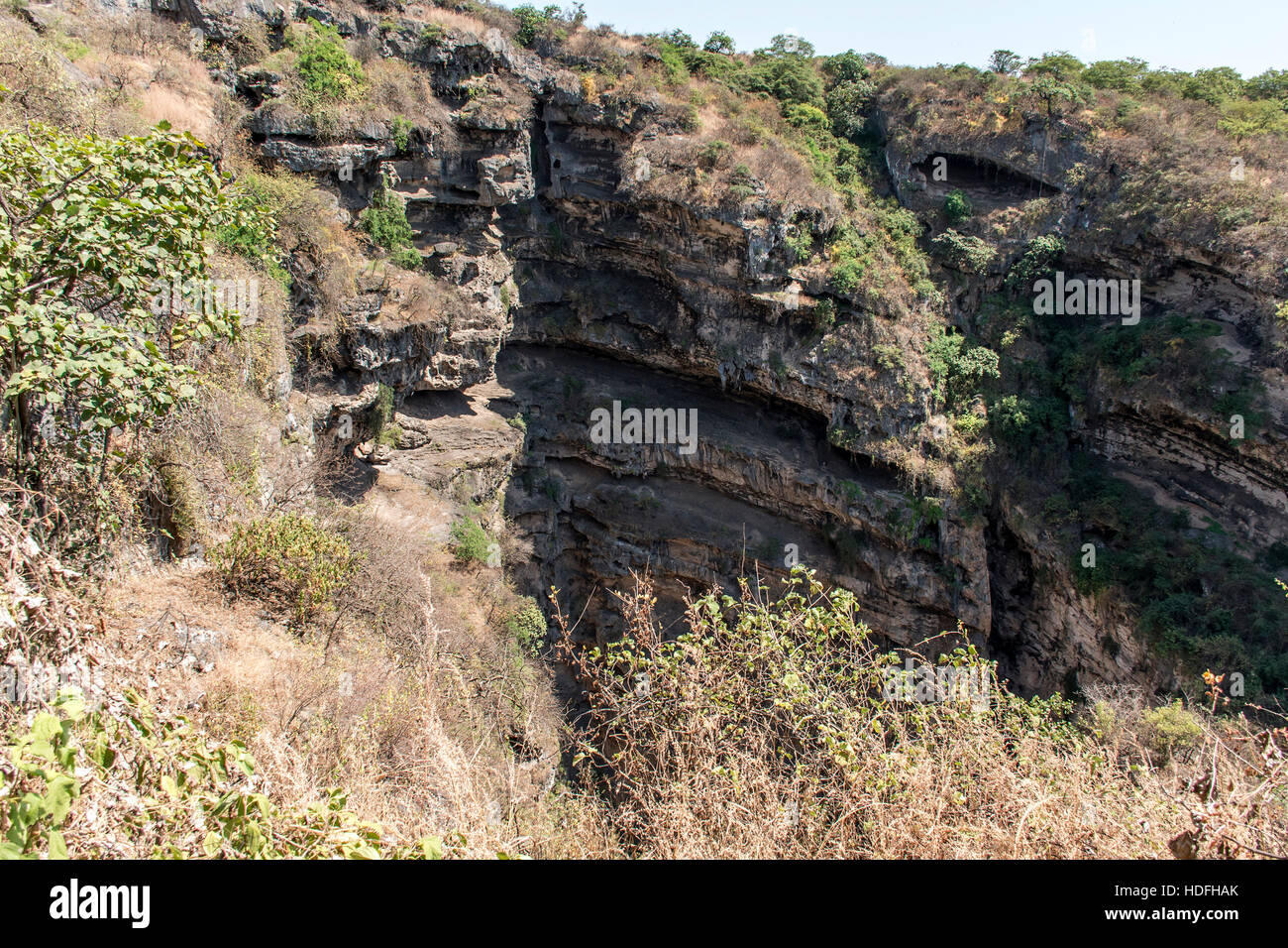 big natural sinkhole in oman Dofar mountains region salalah tawi atayr attair 4 Stock Photo