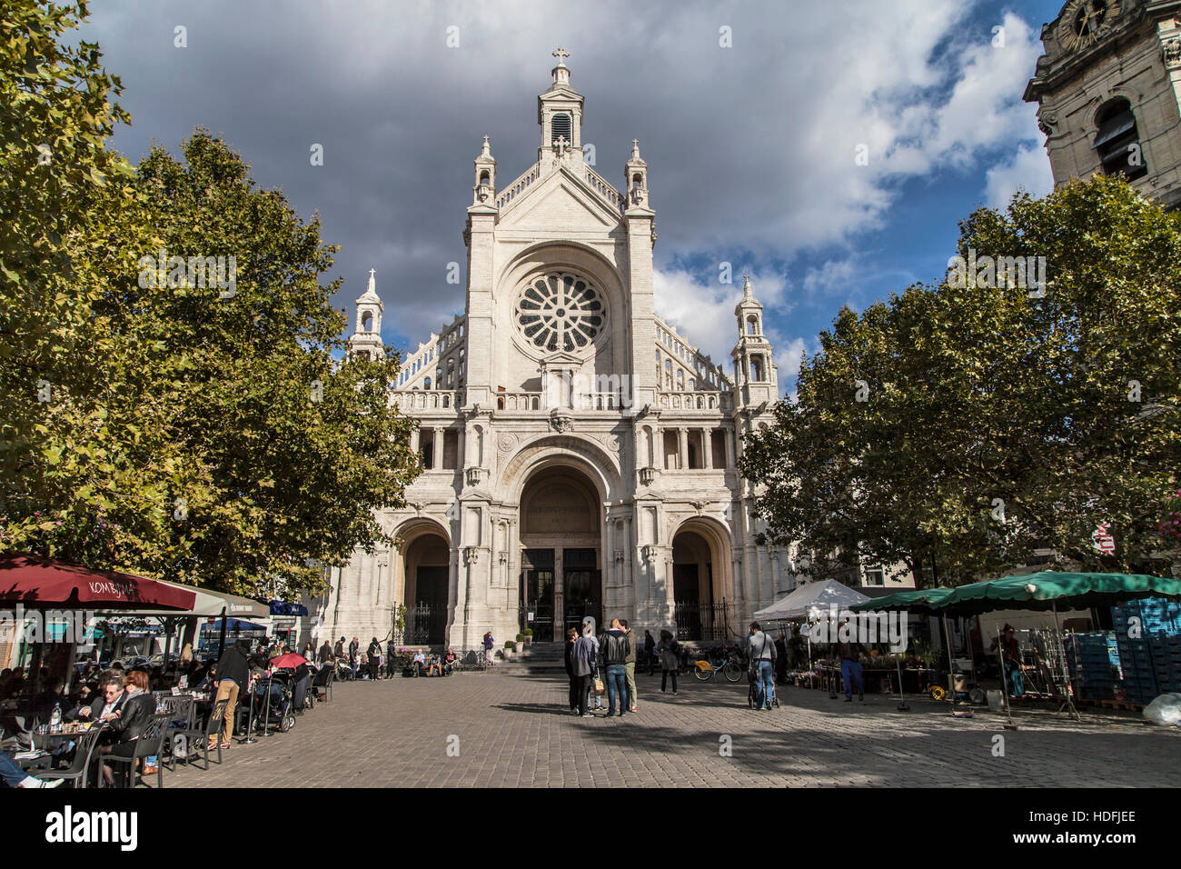 Place Sainte Catherine in Brussels, Belgium. Stock Photo