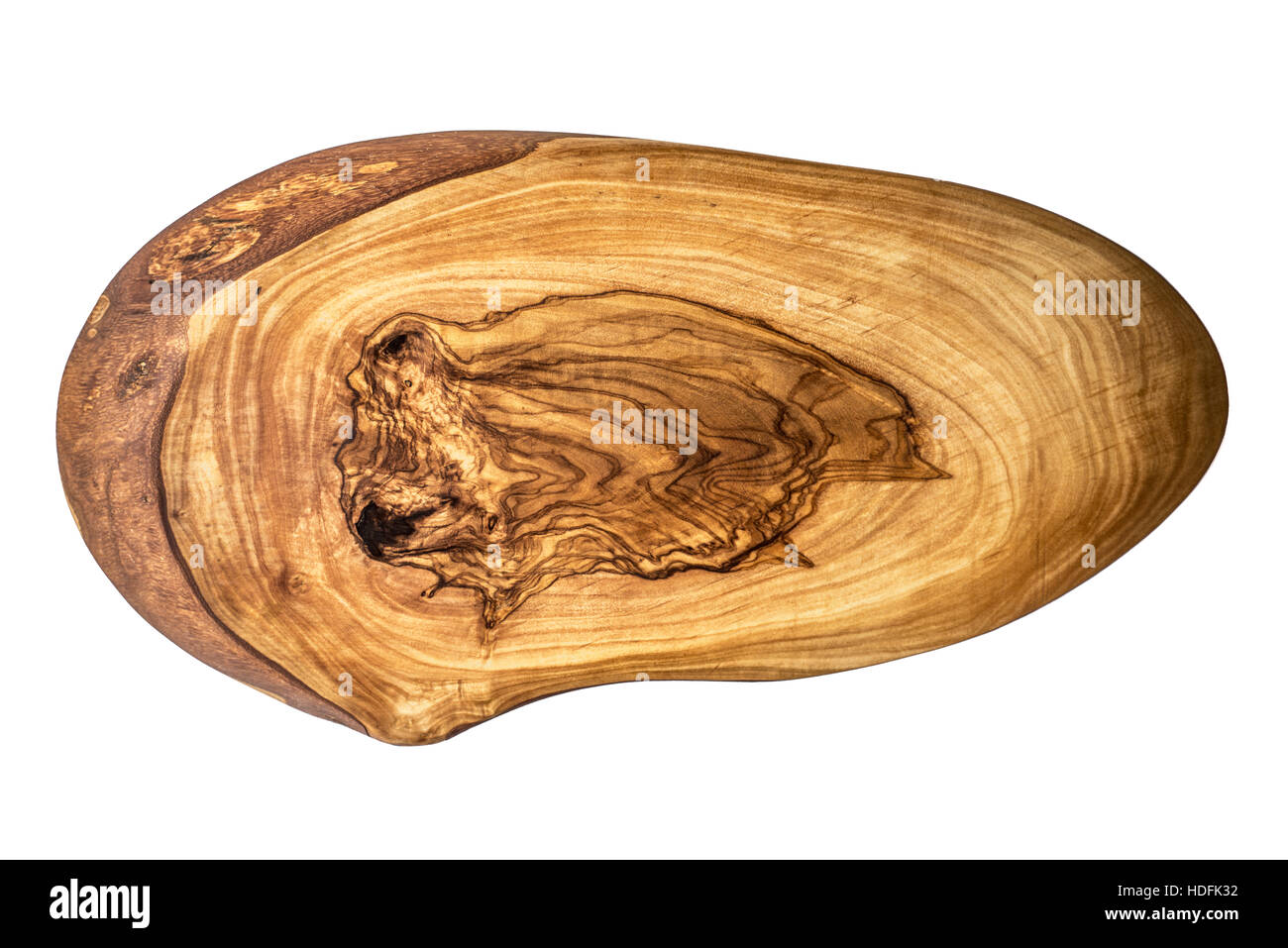 Natural wooden board on the white background horizontal Stock Photo