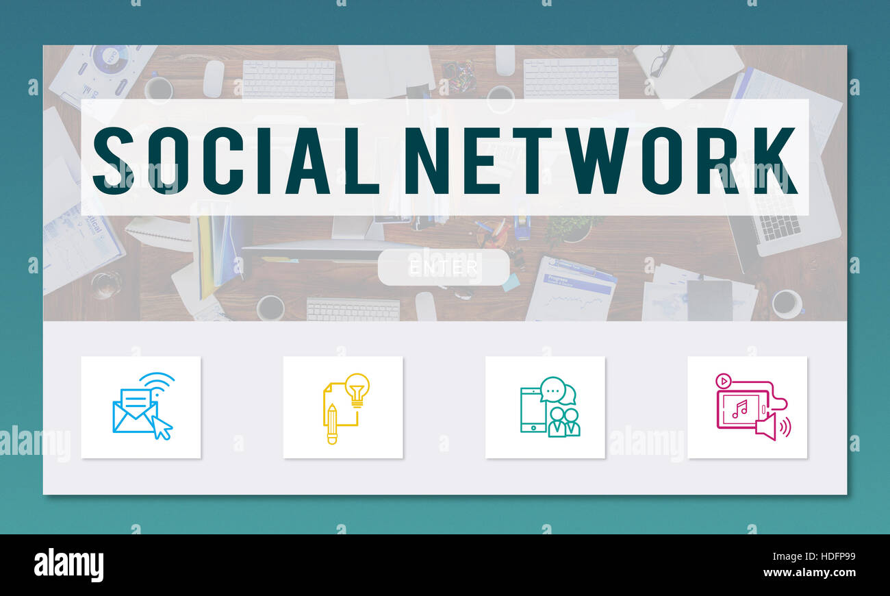 Social Network Online Communication Concept Stock Photo