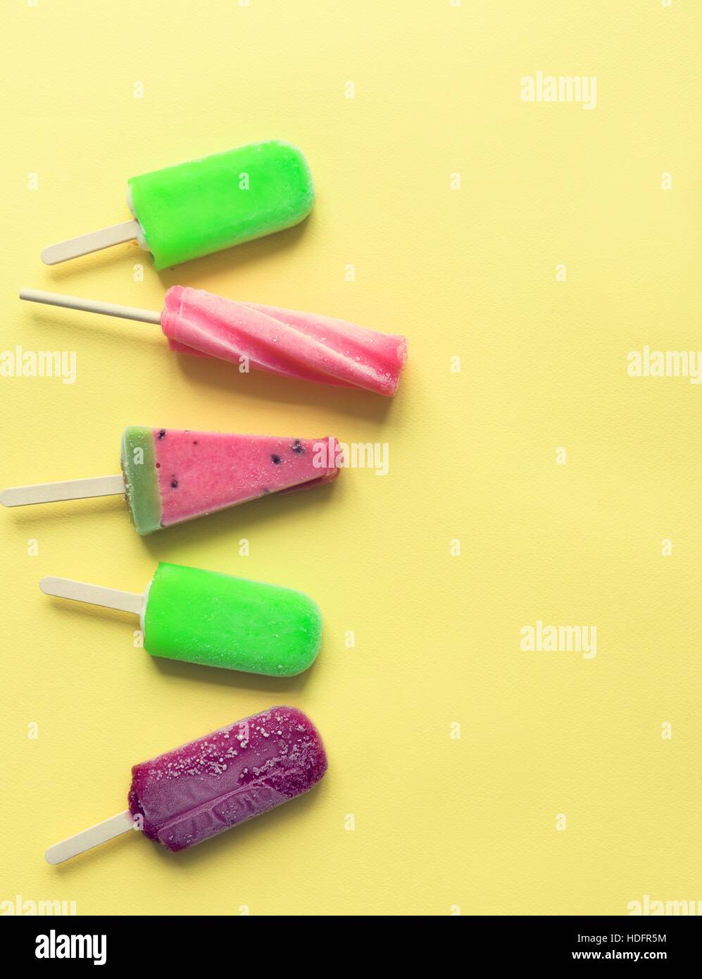 Ice Pop Flavored Ice Frozen Dessert Sweet Tasty Concept Stock Photo