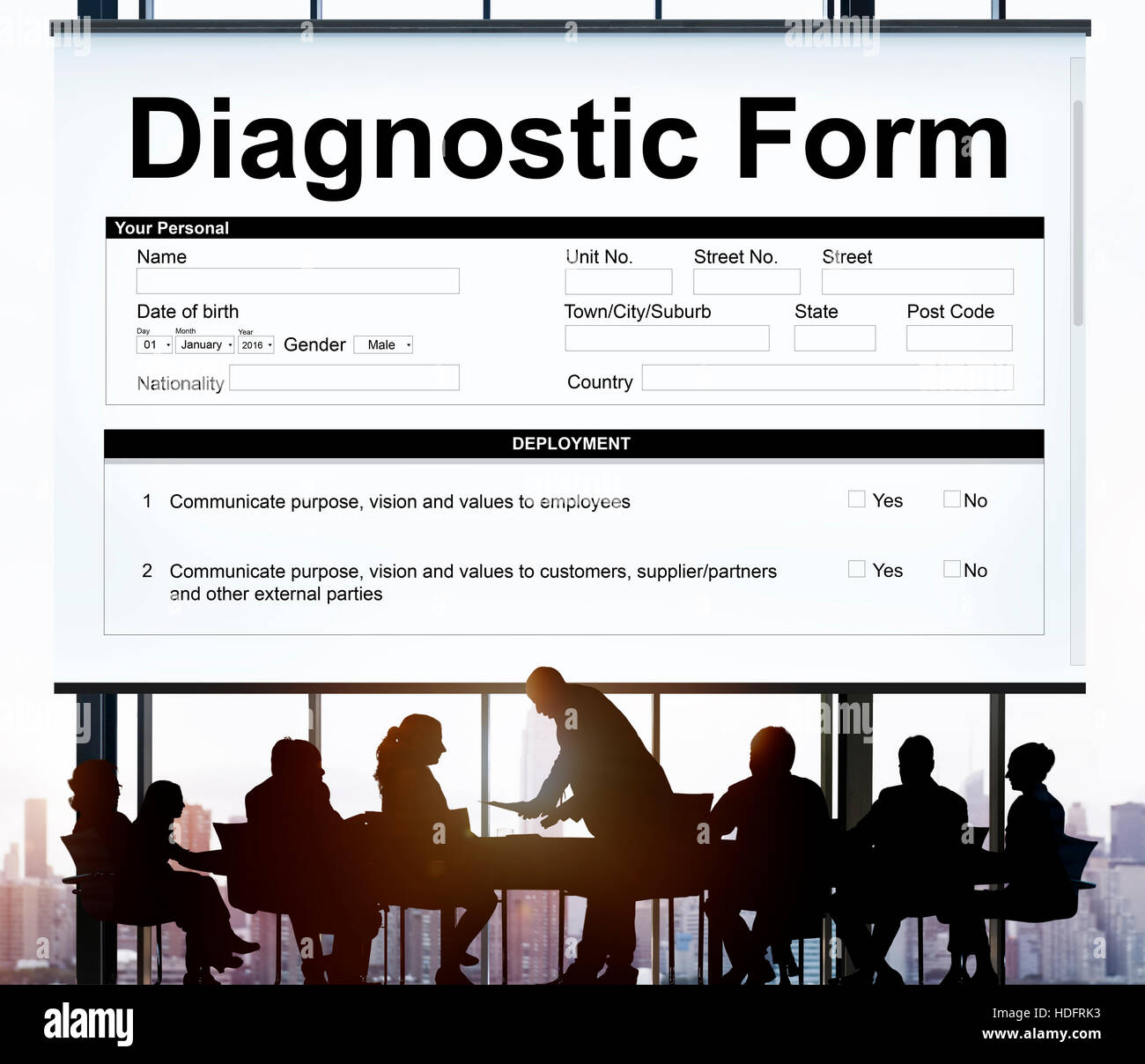 Diagnostic Form Health Hospital Symptoms Result Concept Stock Photo - Alamy