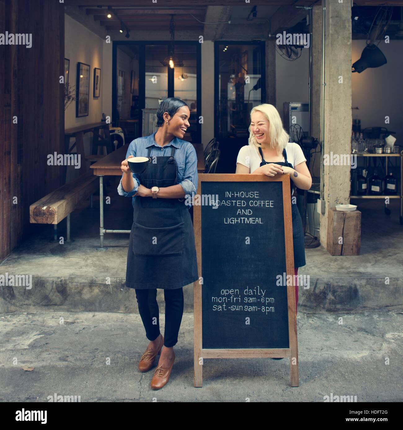 Barista Uniform Restaurant Service Apron Coffee Concept Stock Photo - Alamy