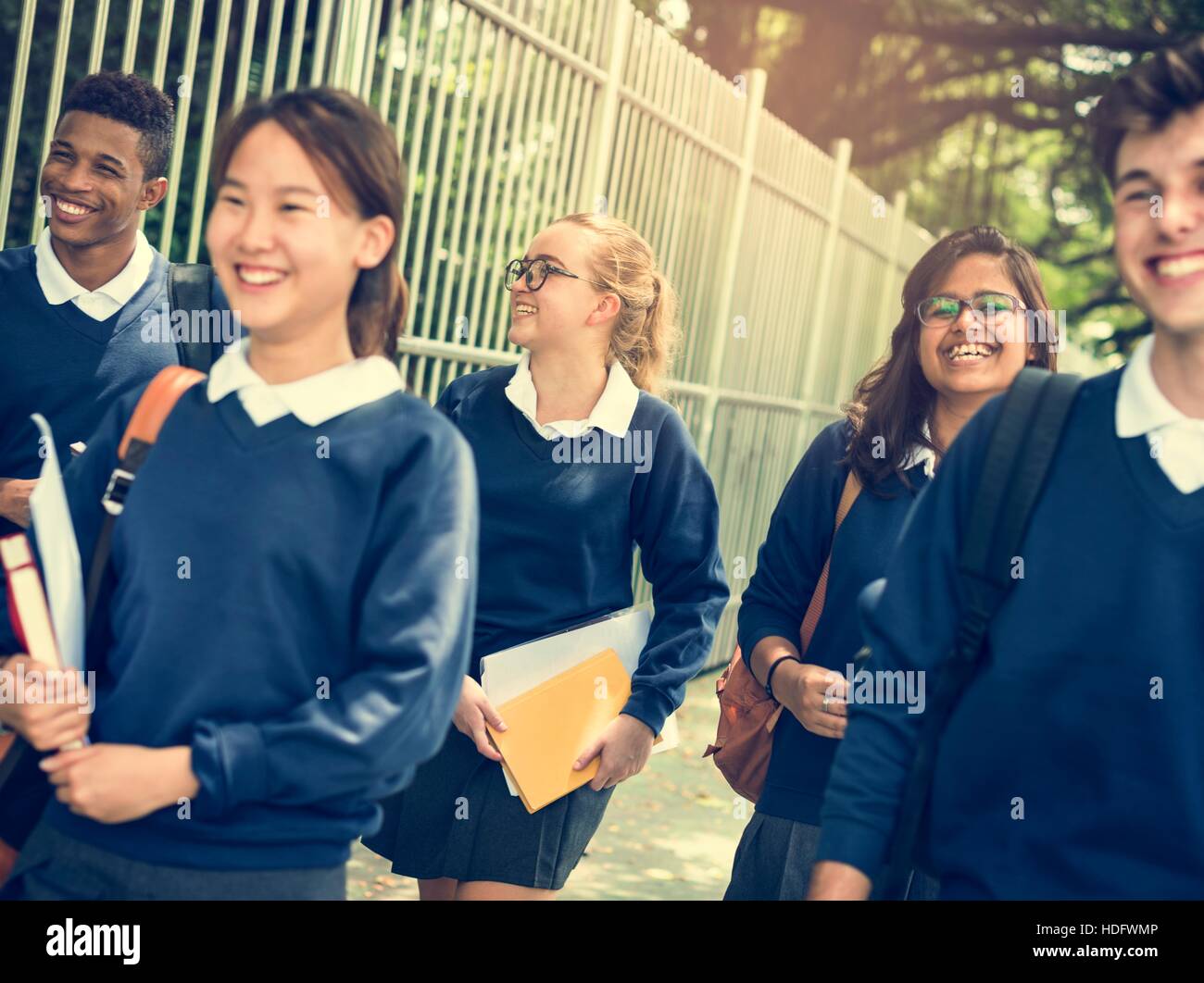 Student Study Uniform Book College Book Teen Concept Stock Photo - Alamy