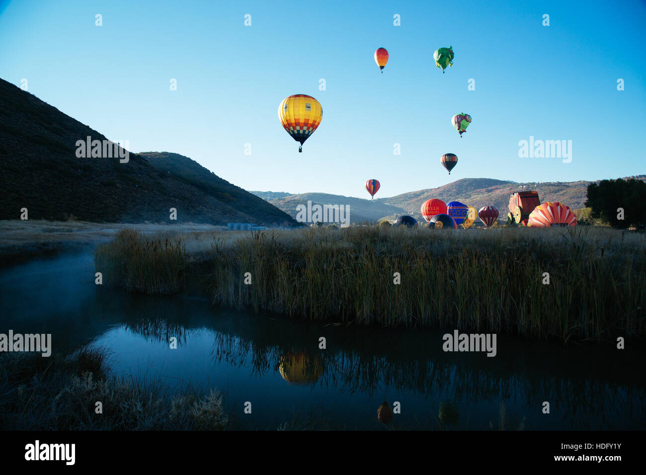 Hot Air Balloon Festival in Park City, Utah Stock Photo