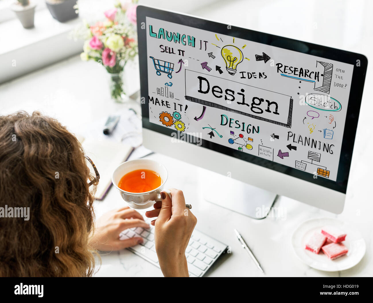 Design Creative Ideas Objective Planning Sketch Concept Stock Photo - Alamy
