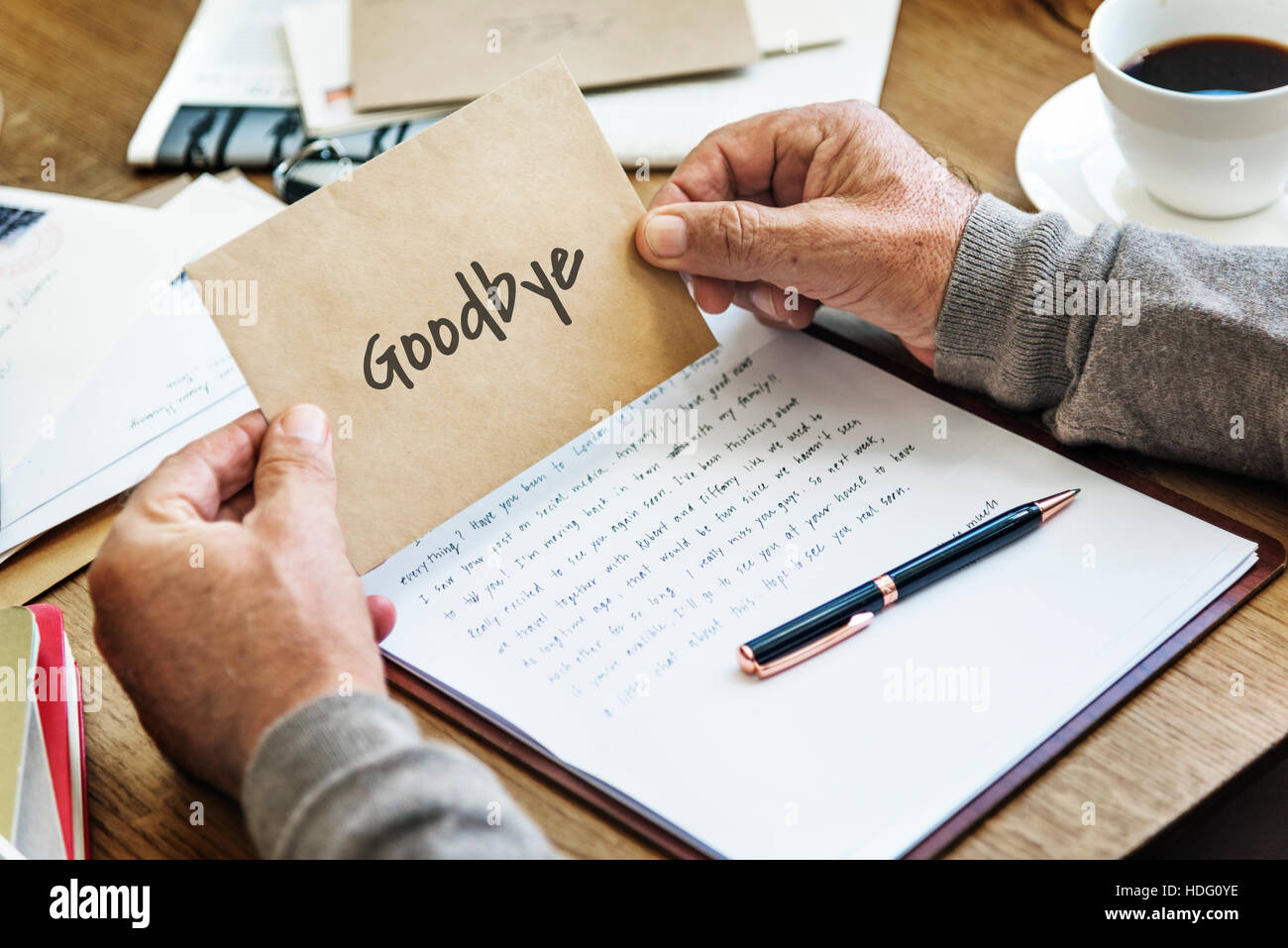 Goodbye Farewell Phrase Saying Leave Later Concept Stock Photo