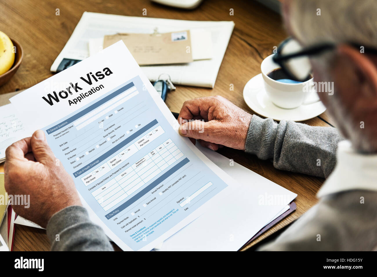 Work Visa Application Employment Recruitment Concept Stock Photo - Alamy