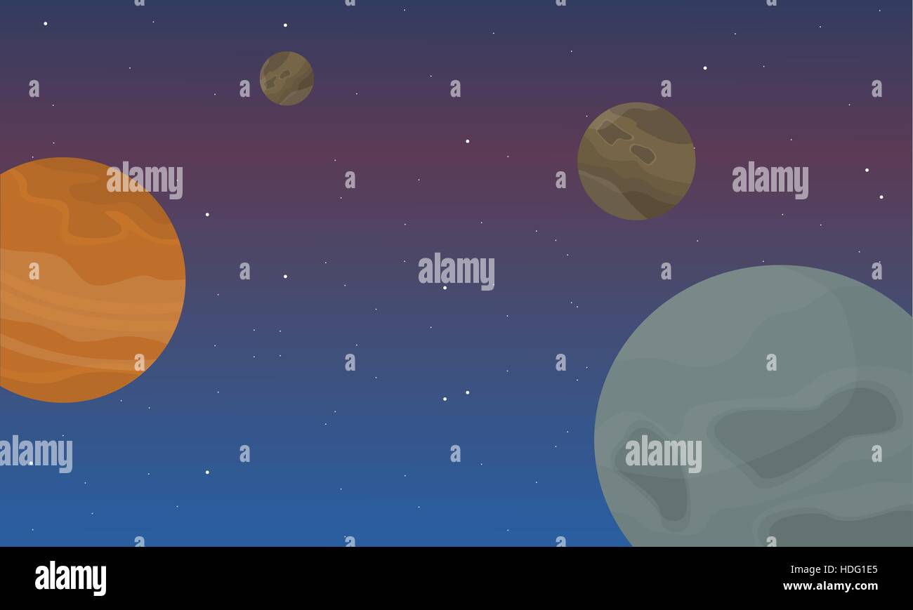 Planet in space landscape collection Stock Vector Image & Art - Alamy