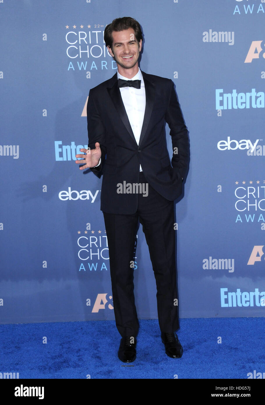 Santa Monica, California, USA. 11th Dec, 2016. Andrew Garfield. The 22nd Annual Critics' Choice Awards held at Barker Hangar. Photo Credit:  Birdie Thompson/AdMedia/ZUMA Wire/Alamy Live News Stock Photo