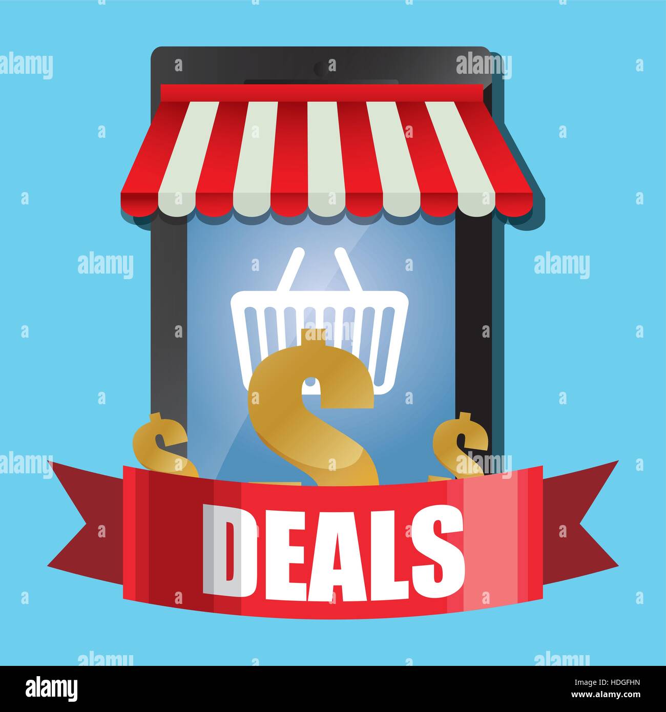 smartphone deals online shopping store vector illustration eps 10 Stock ...