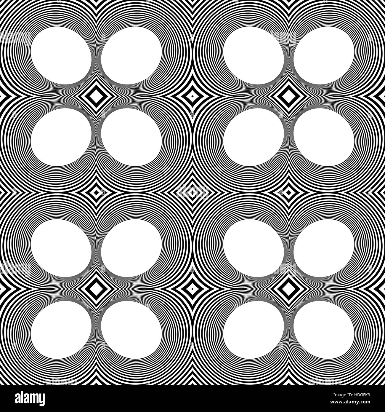 Pattern with mirrored ovals, ellipses, abstract repeatable black and ...