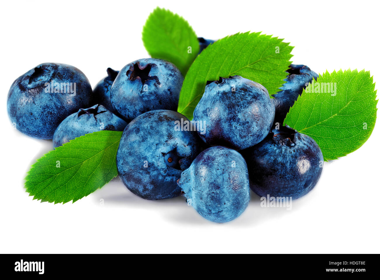 Heap  fresh blueberrys isolated on white background. Stock Photo
