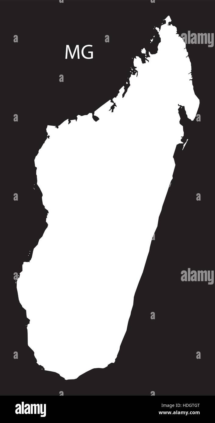 Madagascar Map black and white illustration Stock Vector Image & Art